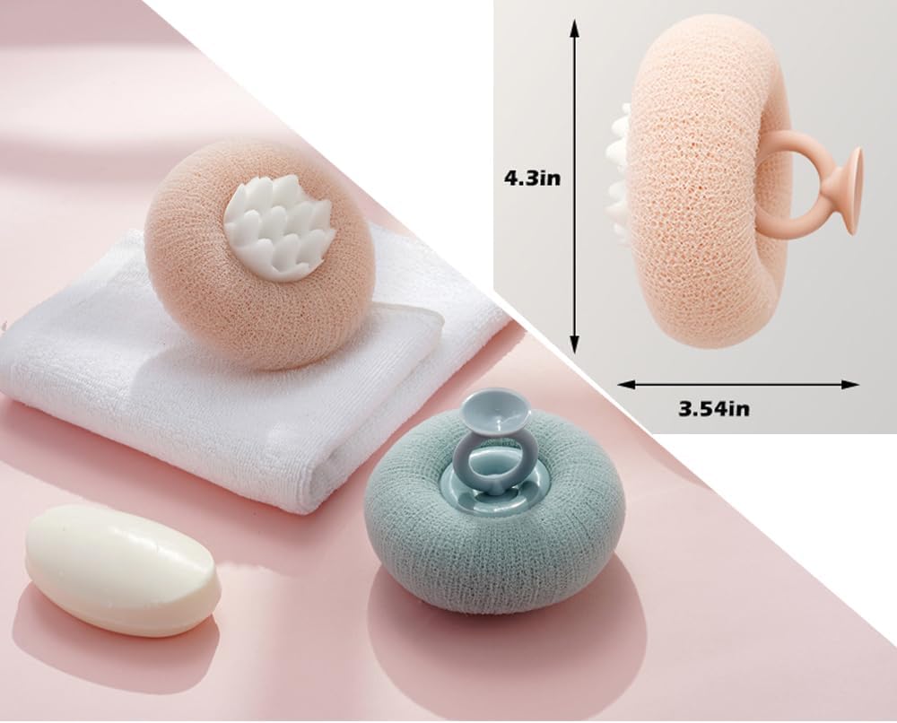 2 Pack Bath Body Brush,Exfoliating Body Scrubber,Bath Sponge Brush to Scrub The Body and Enjoy The Shower(PinkBlue)… · v2