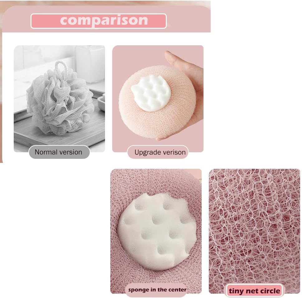 2 Pack Bath Body Brush,Exfoliating Body Scrubber,Bath Sponge Brush to Scrub The Body and Enjoy The Shower(PinkBlue)… · v2