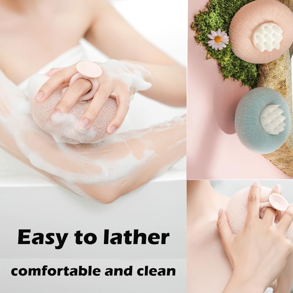 2 Pack Bath Body Brush,Exfoliating Body Scrubber,Bath Sponge Brush to Scrub The Body and Enjoy The Shower(PinkBlue)… · v2