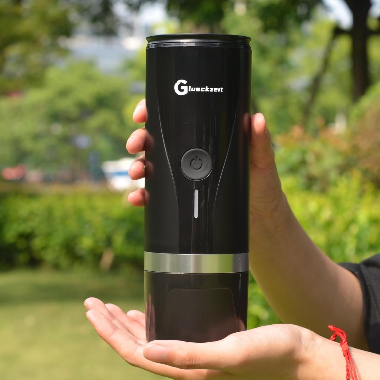 Glueckzeit Tragbare Espressomaschine, Reisekaffeemaschine für Camping, Elektrische Kaffeemaschine, kompatibel mit NS-Kapseln, gemahlener Kaffee, Schnellbrüh-Espressomaschine für Büro, Wandern, wiederaufladbar, Typ C-C