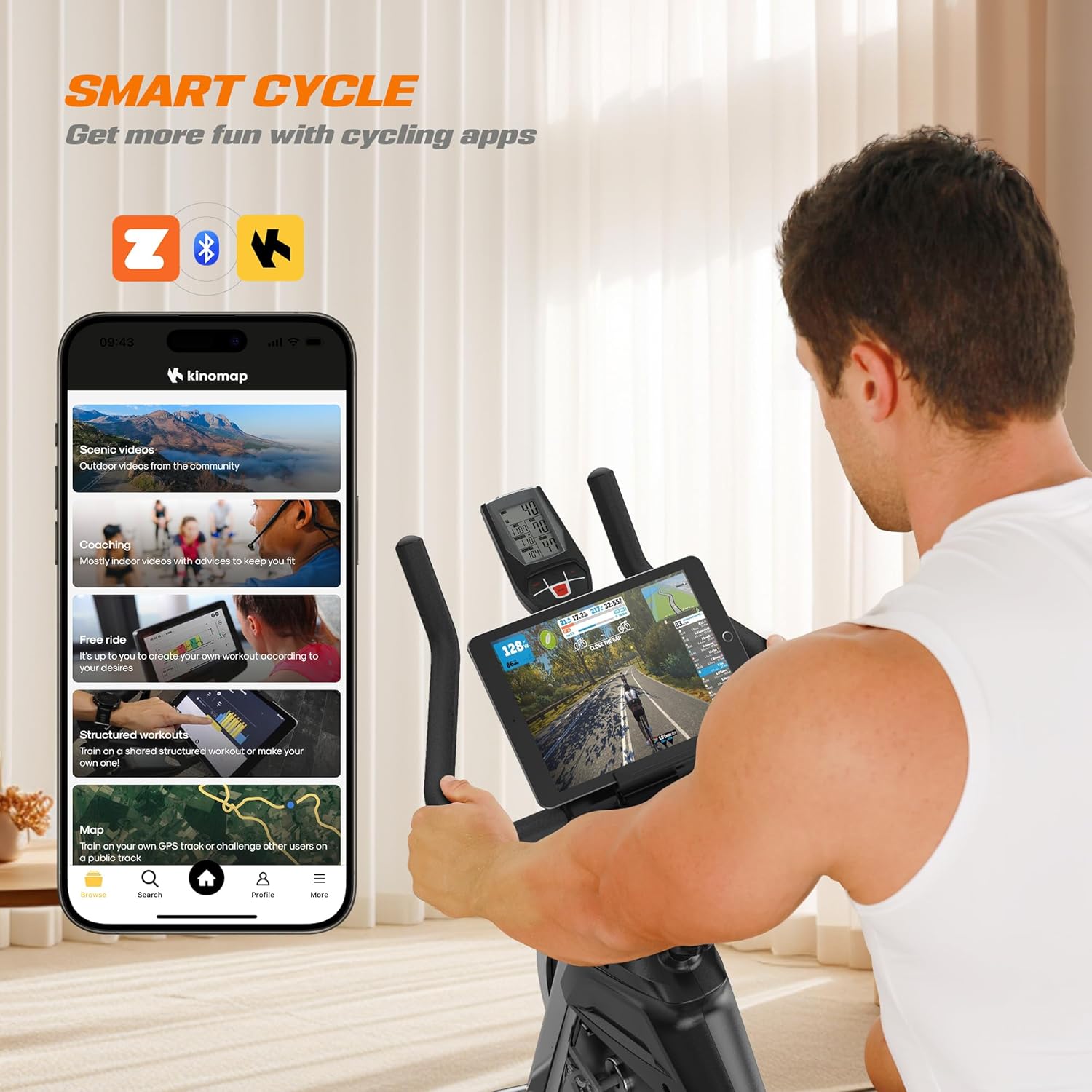 YOSUDA Light Commercial Exercise Bike for Home Magnetic Exercise Bike Stationary 350LB Capacity, Exercise Bike with Bluetooth, Indoor Cycling Bike with Tablet Mount  Comfortable Seat Cushion · v10