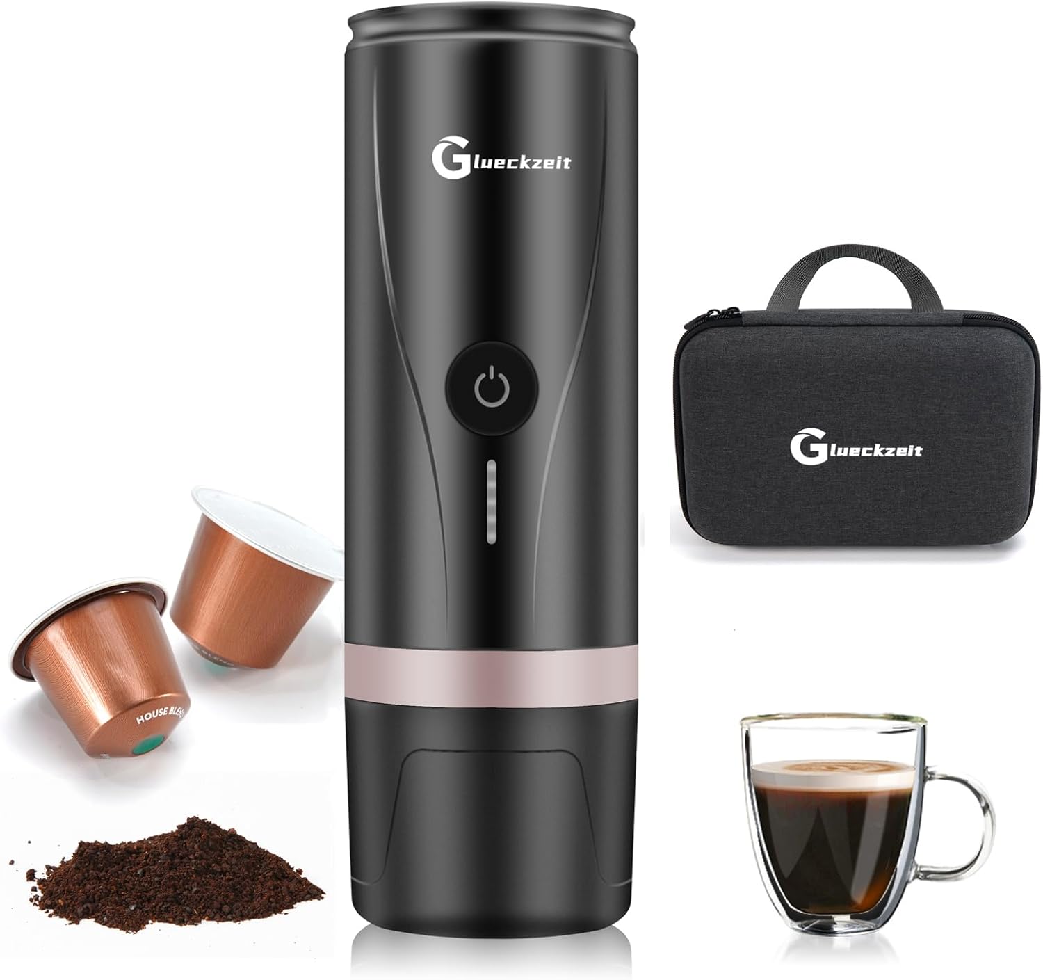 3-4 Dakika Kendinden Isıtmalı Şarj Edilebilir Kahve Makinesi ile Taşınabilir Elektrikli Espresso Makinesi, Seyahat, Kamp, Ofis, Ev için NS Kapsül Öğütülmüş Kahve ile Uyumlu 20 Bar Basınç