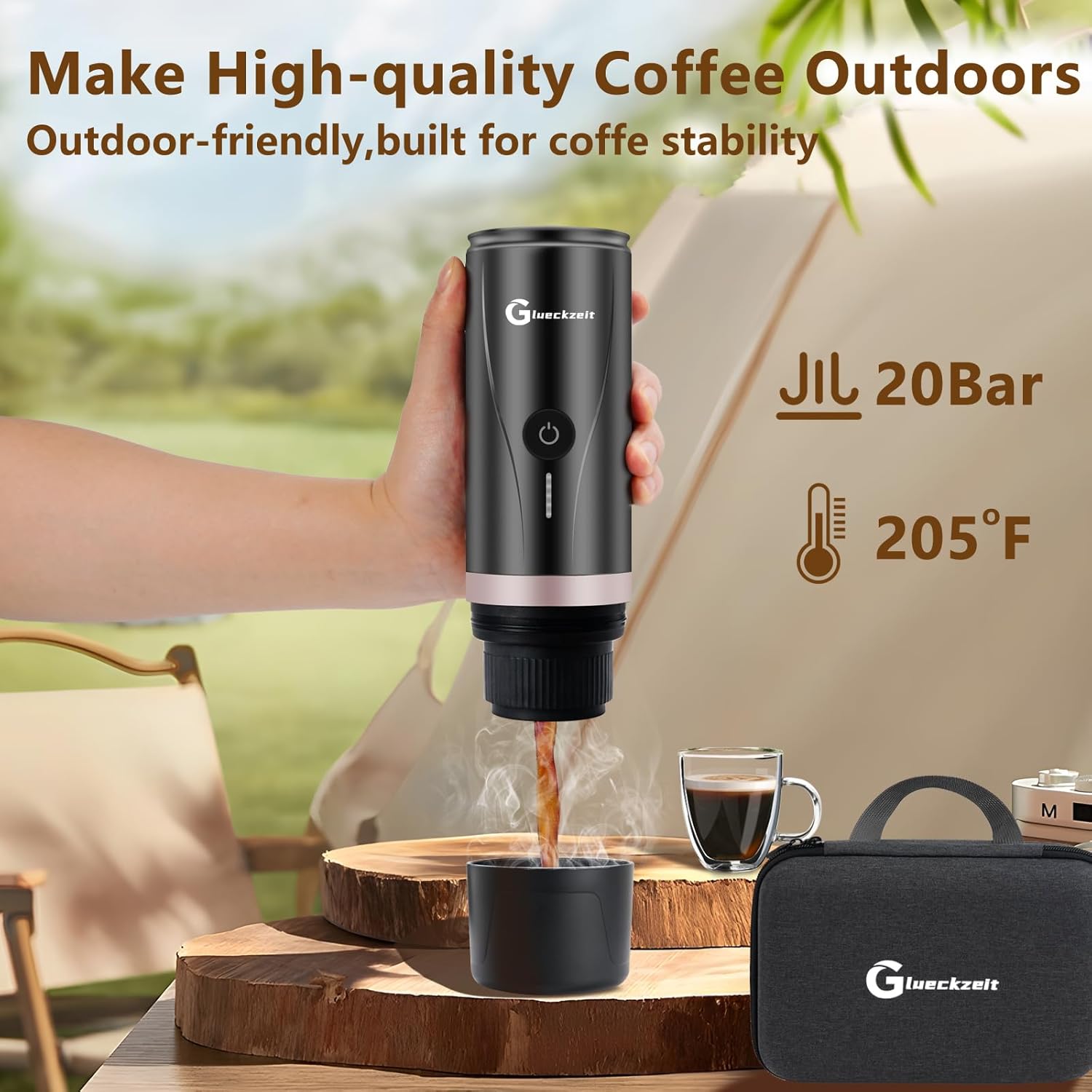 Portable Electric Espresso Machine with 3-4 Min Self-Heating Rechargeable Coffee Maker, 20 Bar Pressure Compatible with NS Capsule  Ground Coffee for Travel, Camping, Office, Home · v2