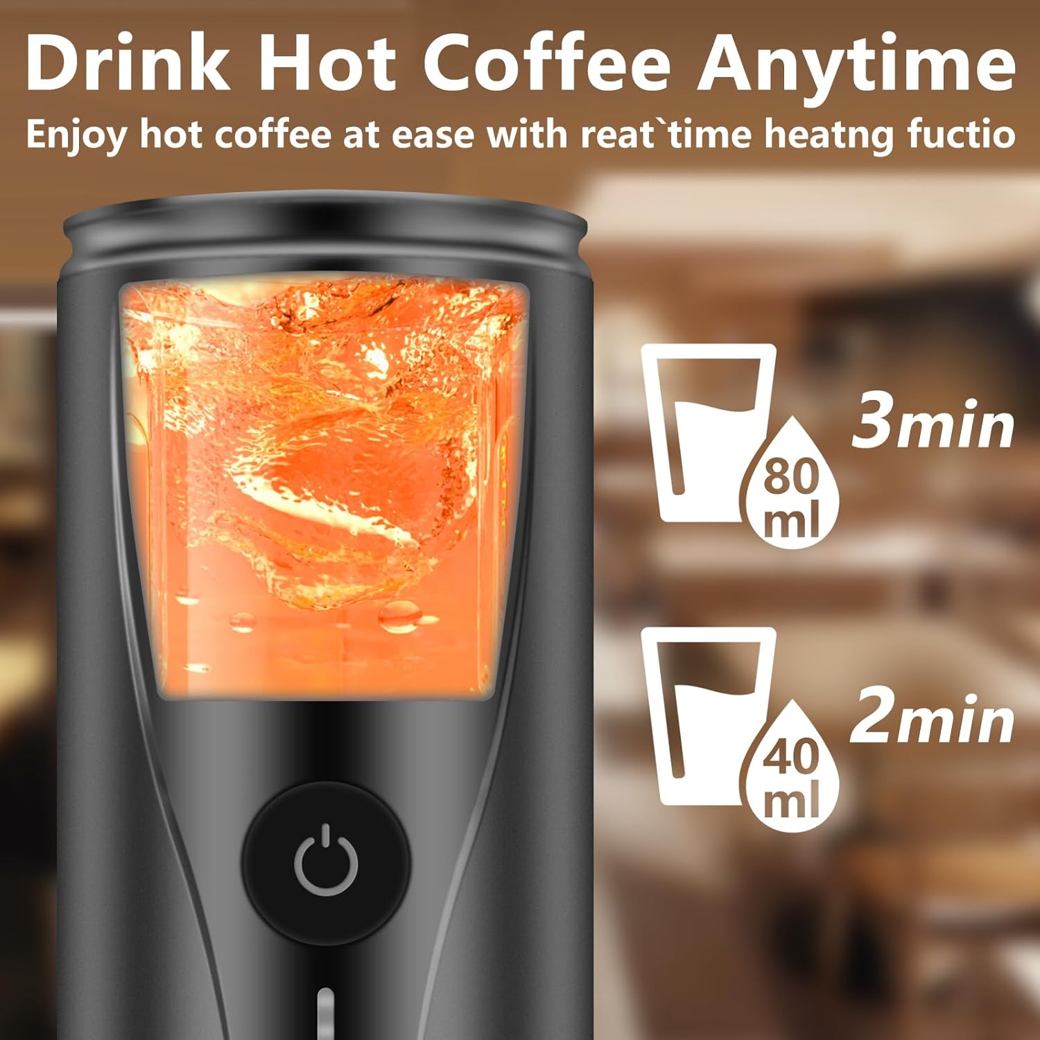 Portable Electric Espresso Machine with 3-4 Min Self-Heating Rechargeable Coffee Maker, 20 Bar Pressure Compatible with NS Capsule  Ground Coffee for Travel, Camping, Office, Home · v2