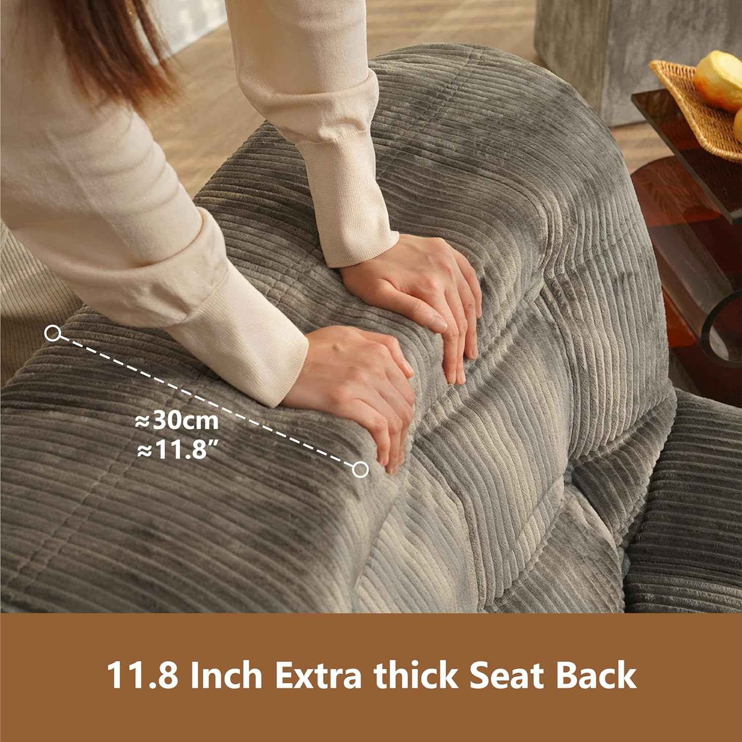 NV CUBICUS Sofa, Einzelsitzsofa aus Schaumstoff, Armloses Bodensofa, komplett neues Hybrid-Schaumdesign, mit passendem Ottoman (CUBICUS, Frostgrau)