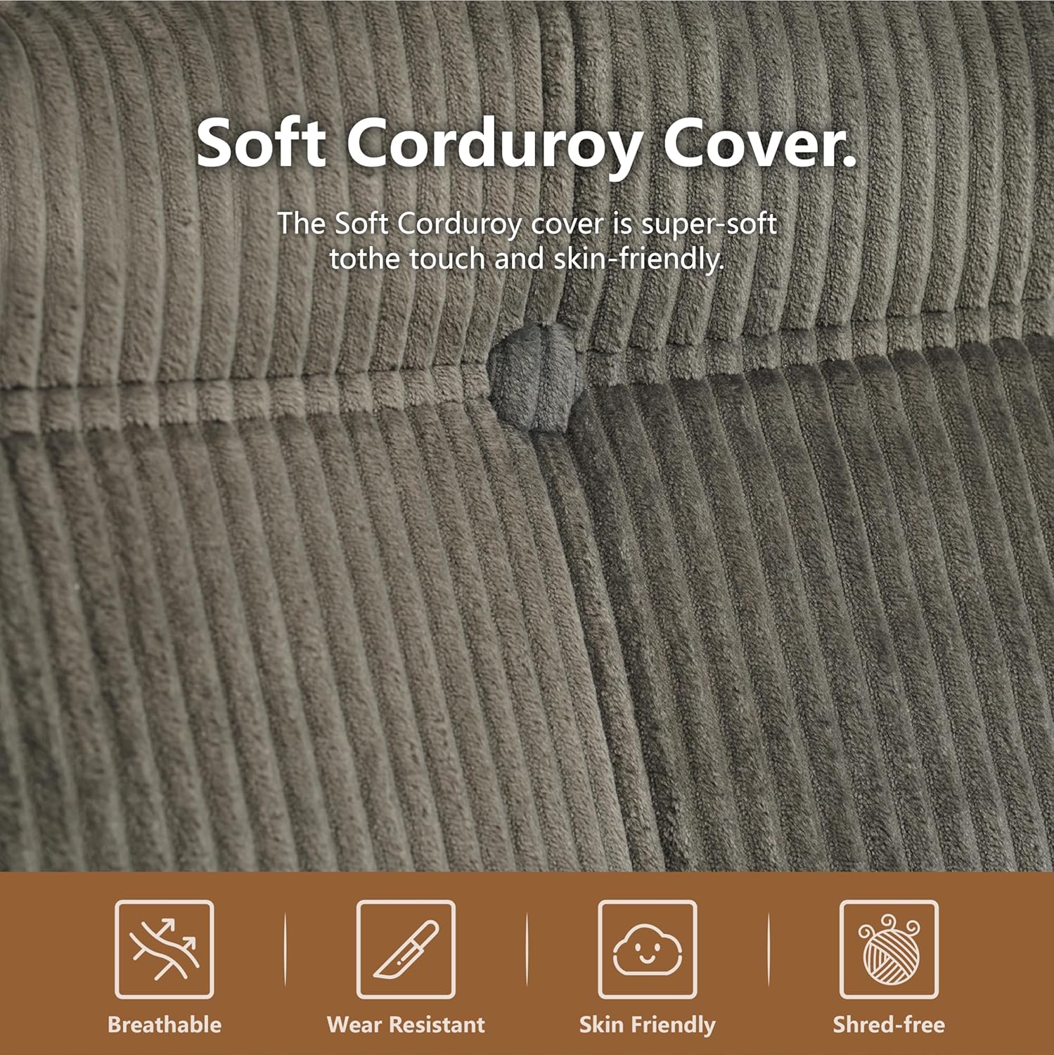 NV CUBICUS Sofa, Einzelsitzsofa aus Schaumstoff, Armloses Bodensofa, komplett neues Hybrid-Schaumdesign, mit passendem Ottoman (CUBICUS, Frostgrau)