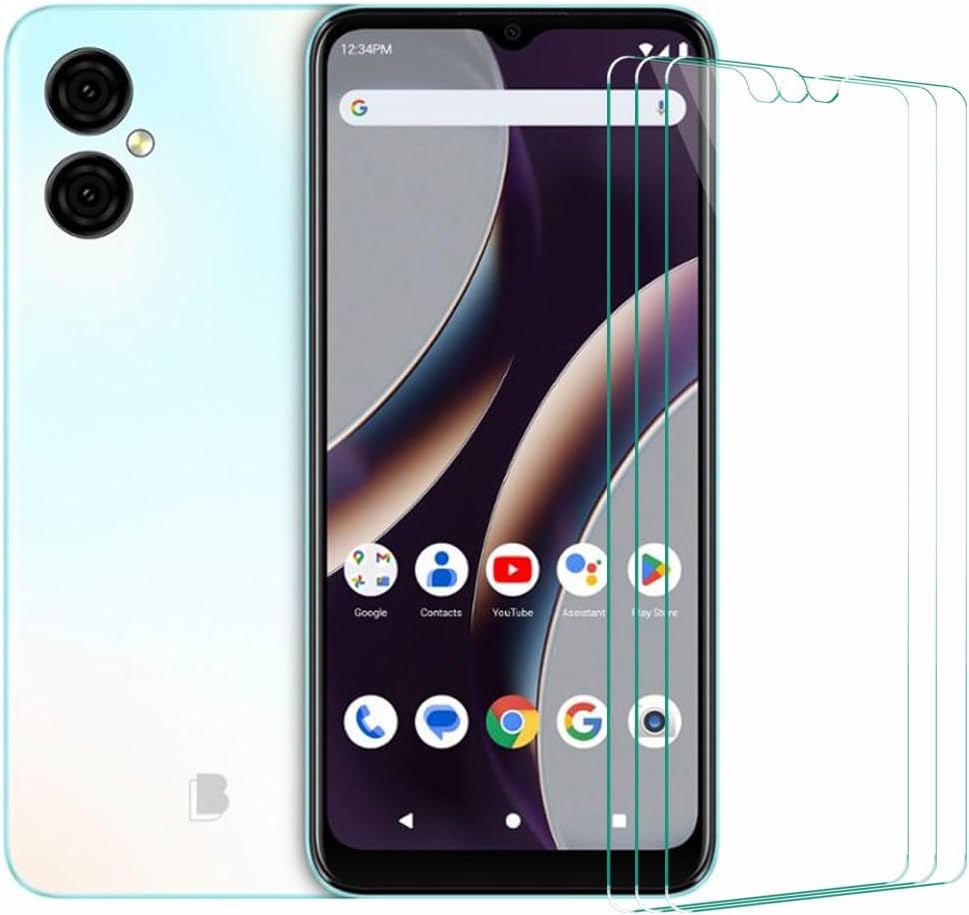 Protecteurs d'écran en verre trempé pour téléphone portable BLU G53 G0850, [lot de 3] Protecteurs d'écran BLU G53, compatible avec les étuis, dureté 9H, transparent HD, anti-rayures, anti-traces de doigts