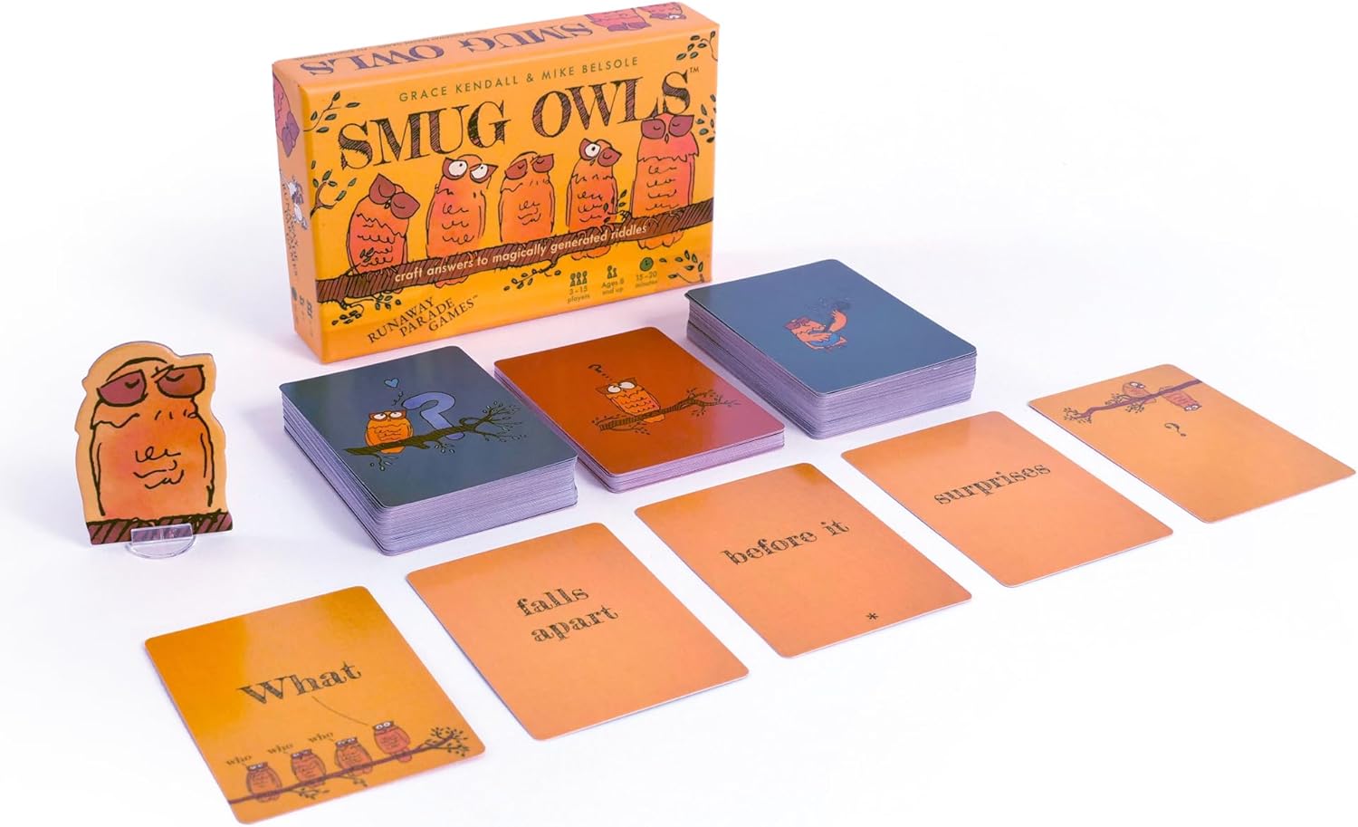 Smug Owls Card Game - A Hilarious  Creative Riddle-Solving Party Game for Kids and Adults | Fun for The Whole Family | 8  | 15-20 min | 3-15 Players · v4