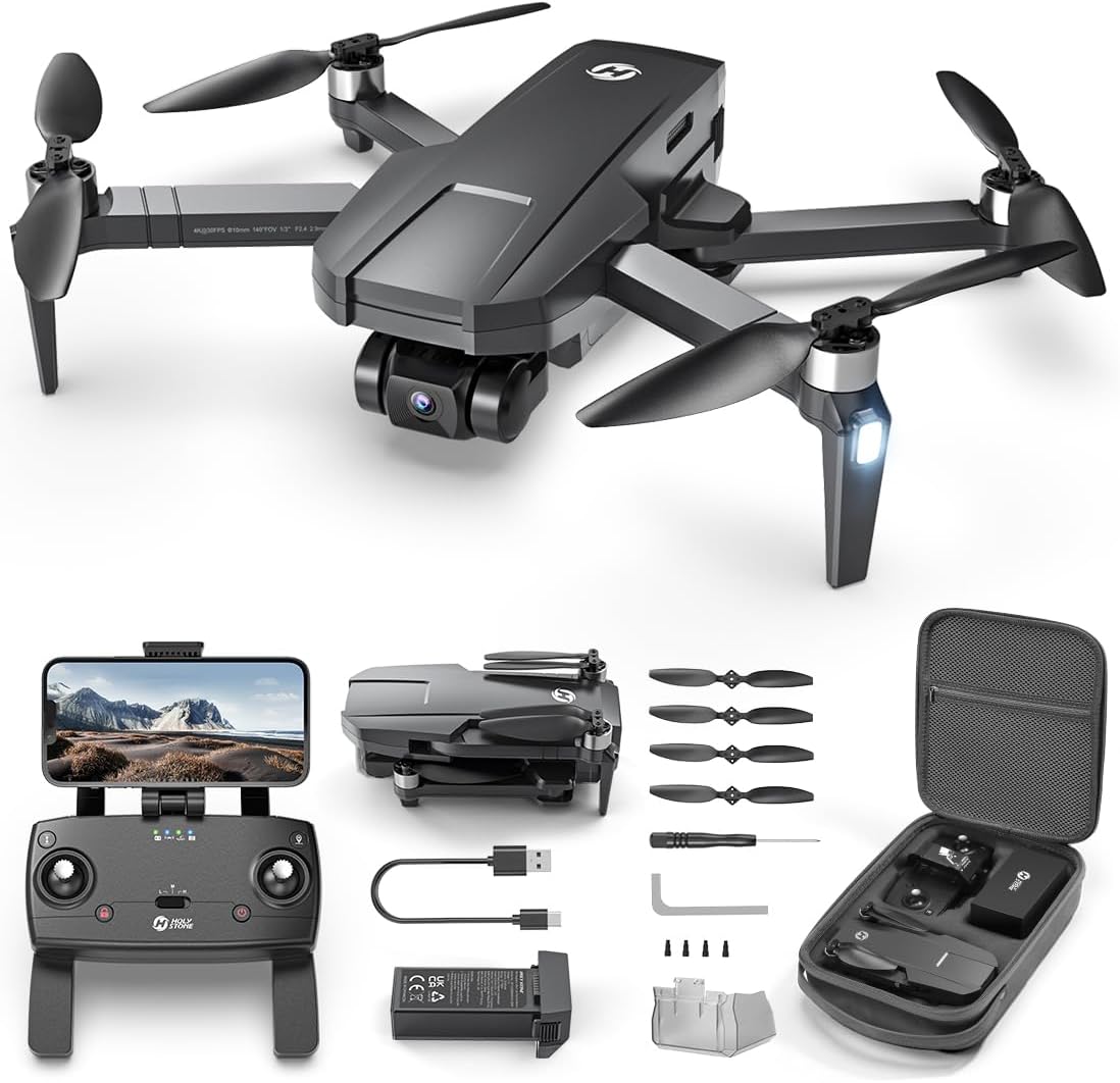 Holy Stone HS720R 3 Axis Gimbal GPS Drones with Camera for Adults 4K EIS; FPV RC Drone, Foldable Quadcopter with 10000 Feet Video Transmission Control Range, Brushless Motor, Follow Me, Auto Return · v4