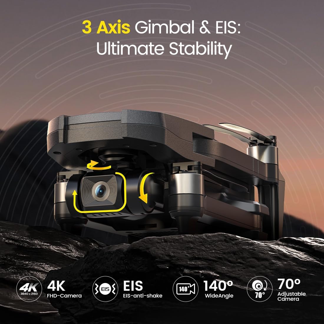 Holy Stone HS720R 3 Axis Gimbal GPS Drones with Camera for Adults 4K EIS; FPV RC Drone, Foldable Quadcopter with 10000 Feet Video Transmission Control Range, Brushless Motor, Follow Me, Auto Return · v4