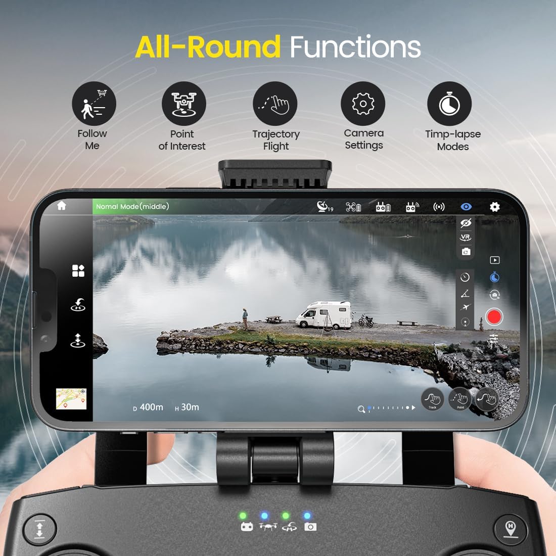 Holy Stone HS720R 3 Axis Gimbal GPS Drones with Camera for Adults 4K EIS; FPV RC Drone, Foldable Quadcopter with 10000 Feet Video Transmission Control Range, Brushless Motor, Follow Me, Auto Return · v4