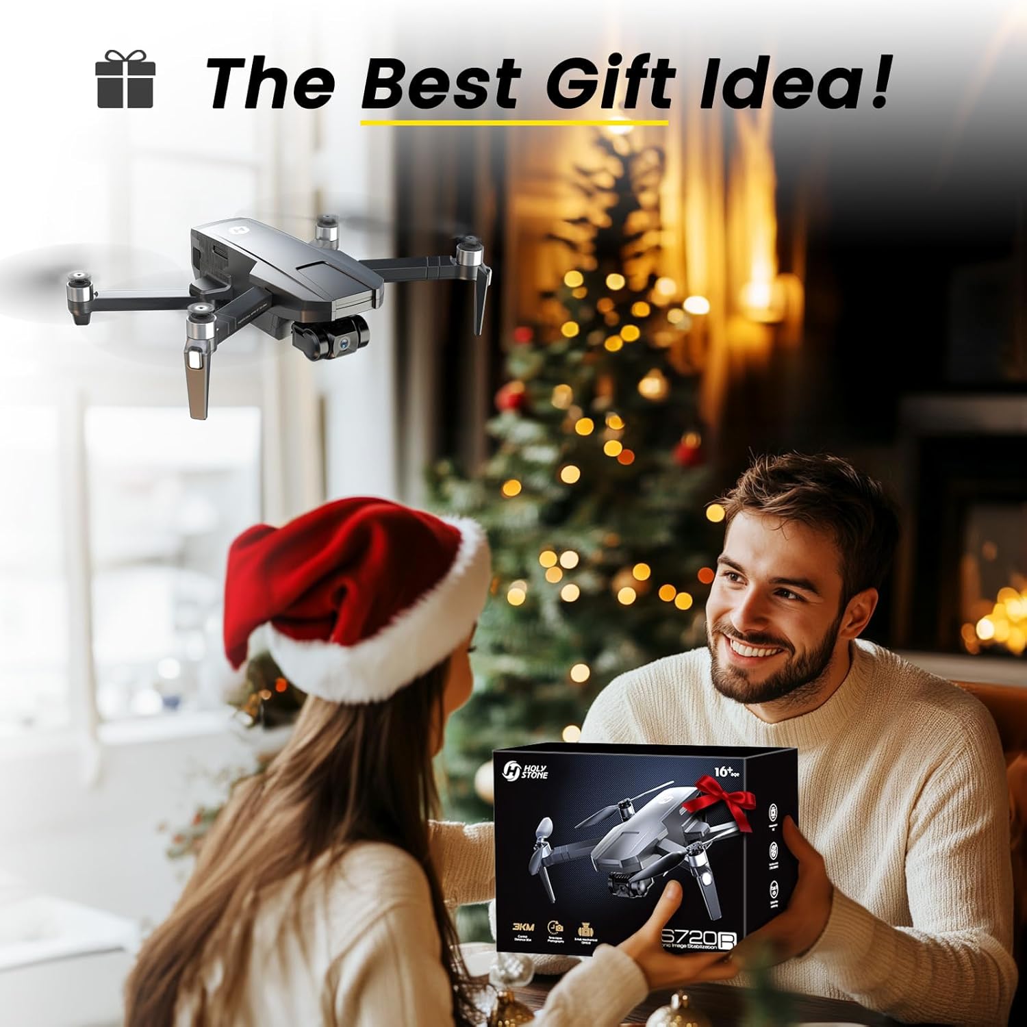 Holy Stone HS720R 3 Axis Gimbal GPS Drones with Camera for Adults 4K EIS; FPV RC Drone, Foldable Quadcopter with 10000 Feet Video Transmission Control Range, Brushless Motor, Follow Me, Auto Return · v4