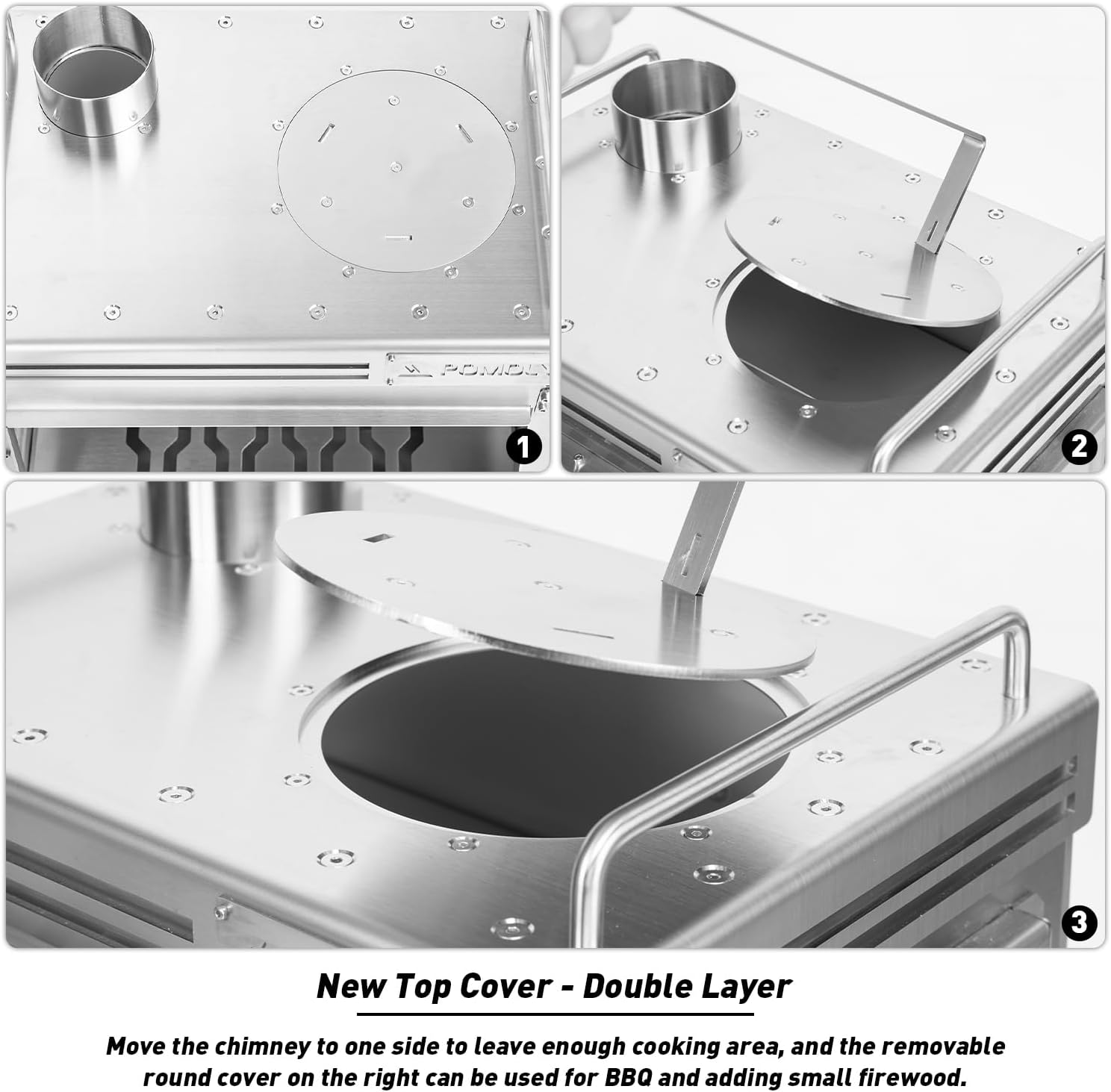 Camping Tent Stove Wood Stove, Dweller Max 3 Stainless Steel Wood Burning Stove for Hiking, Cooking, Heating (with 3 Glasses) · v10