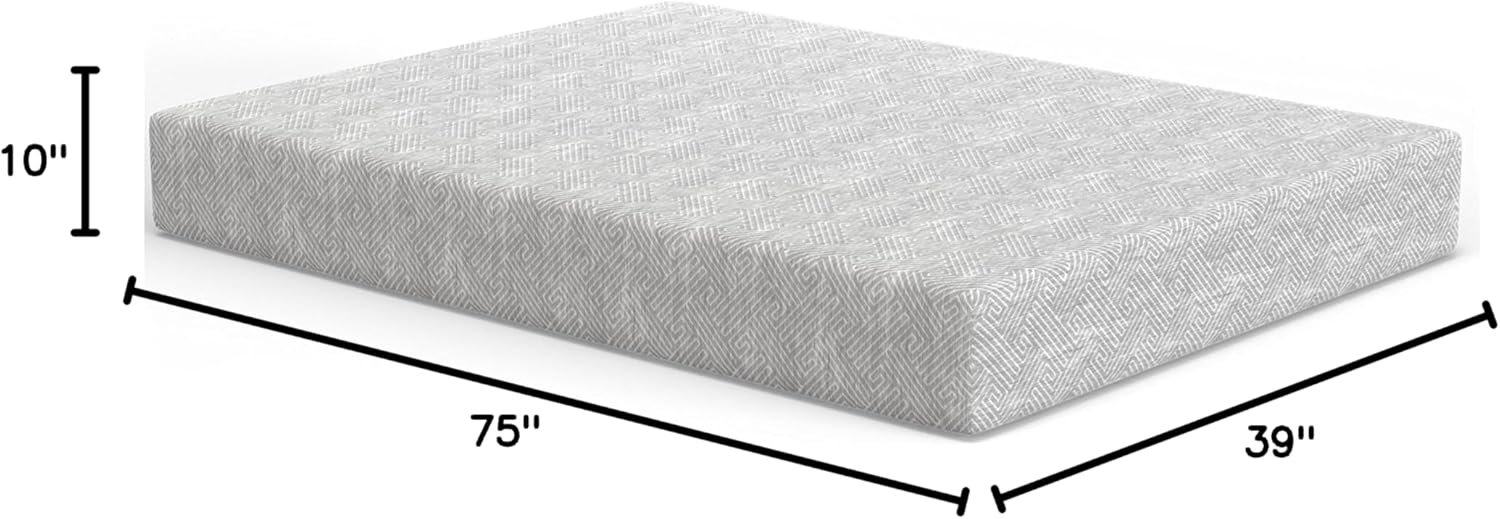 ที่นอนเจลเมมโมรี่โฟม Vibe Heather Grey ได้รับการรับรอง CertiPUR-US และ Oeko-TEX บรรจุในกล่องขนาดเล็กพิเศษ ขนาด 10 นิ้ว ขนาดทวิน