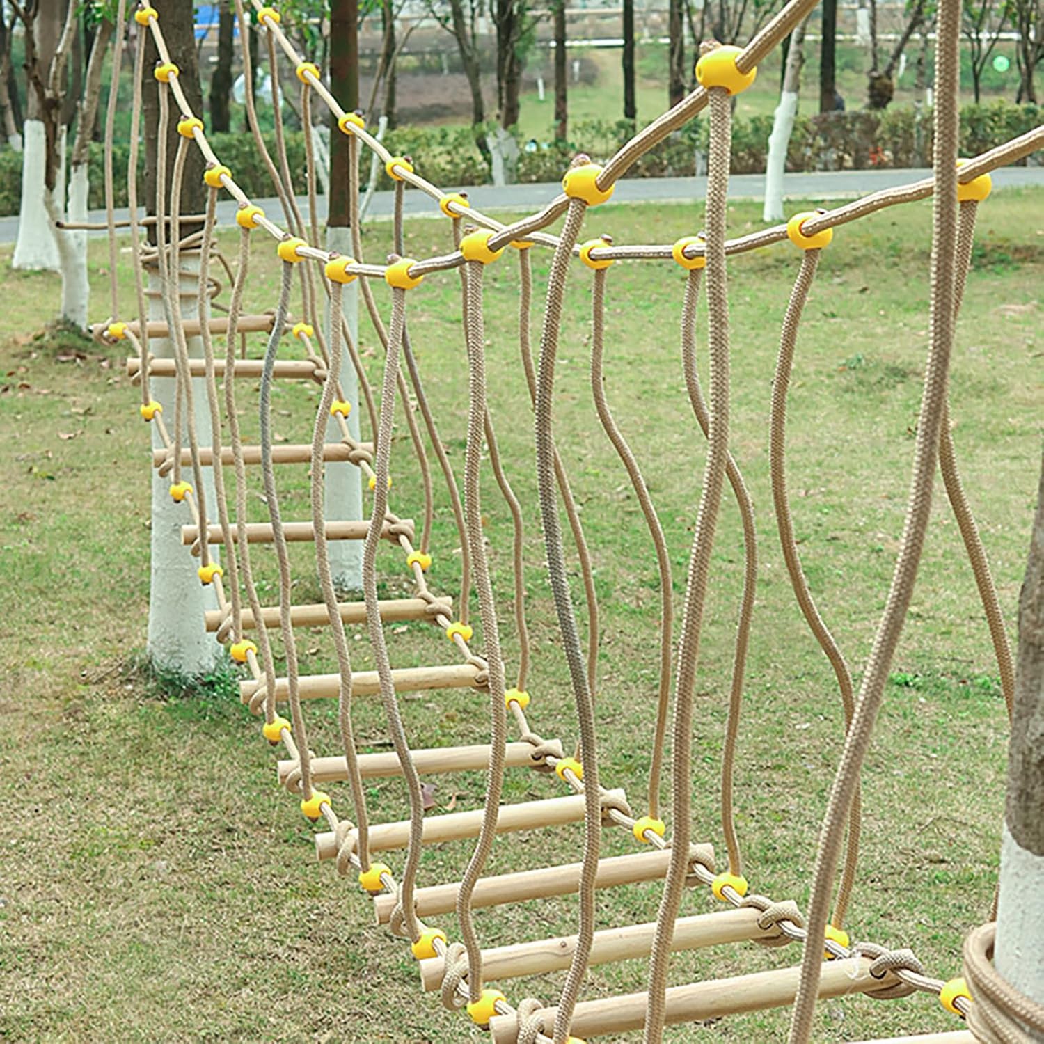 HAZEK Kindergarten Outdoor Bridge Attrezzatura sportiva e fitness per bambini Bridge in legno massello Balance Bridge Giocattoli per arrampicata (taglia: 6 m)