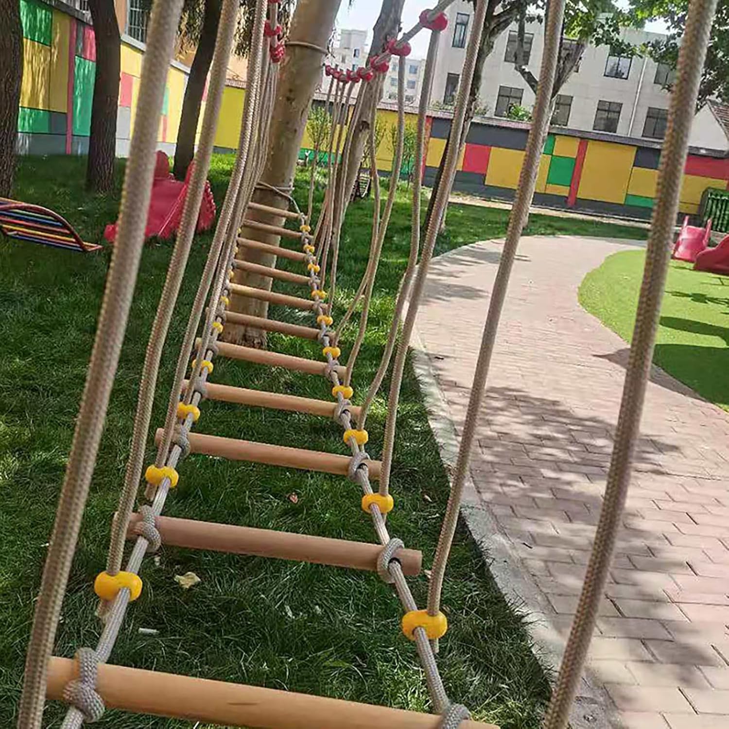 HAZEK Kindergarten Outdoor Bridge Attrezzatura sportiva e fitness per bambini Bridge in legno massello Balance Bridge Giocattoli per arrampicata (taglia: 6 m)