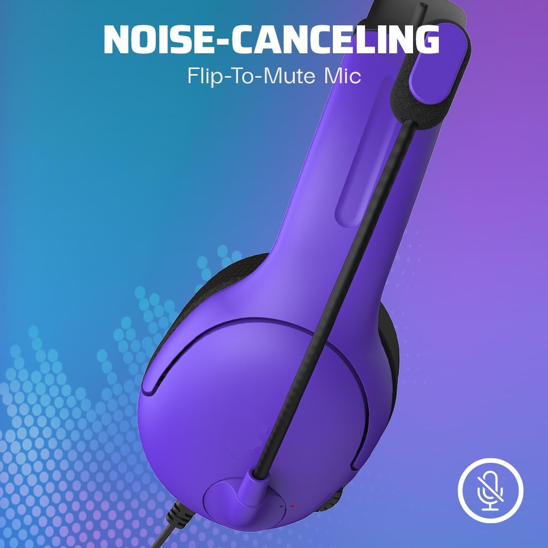 PDP AIRLITE Wired Stereo Gaming Headset, Officially Licensed Sony PlayStation 5, PS5/PS4/PS3/PC, Lightweight Durable Headphones, 3.5mm Audio Jack, Noise-canceling Flip-to-Mute Mic, Ultraviolet Purple · v4