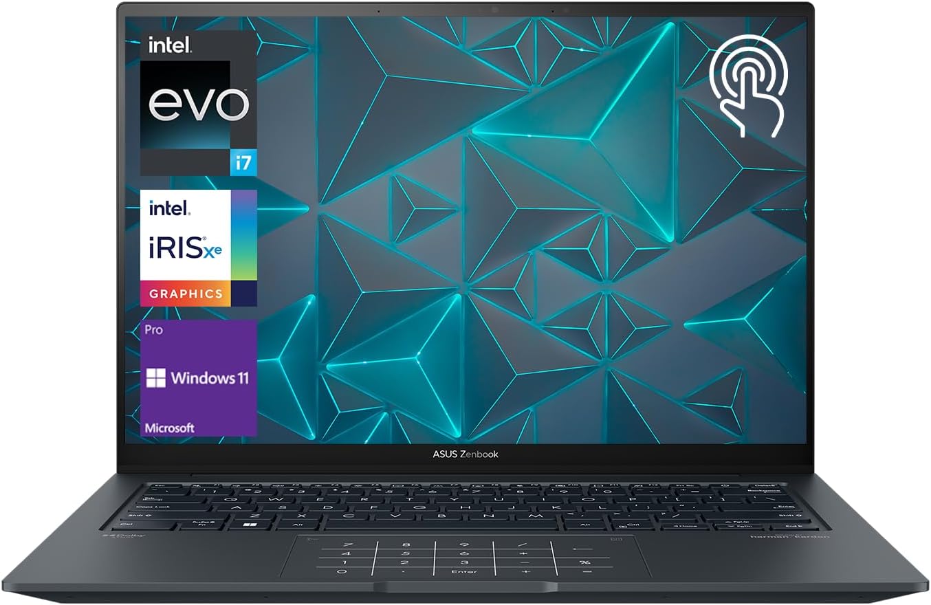 ASUS Zenbook 14X OLED Laptop, 14.5 WQXGA Touchscreen, 13th Gen Intel Core i7-13700H, 16GB RAM, 2TB PCIe SSD, Webcam, Thunderbolts, HDMI, Wi-Fi 6, Windows 11 Pro, Gray