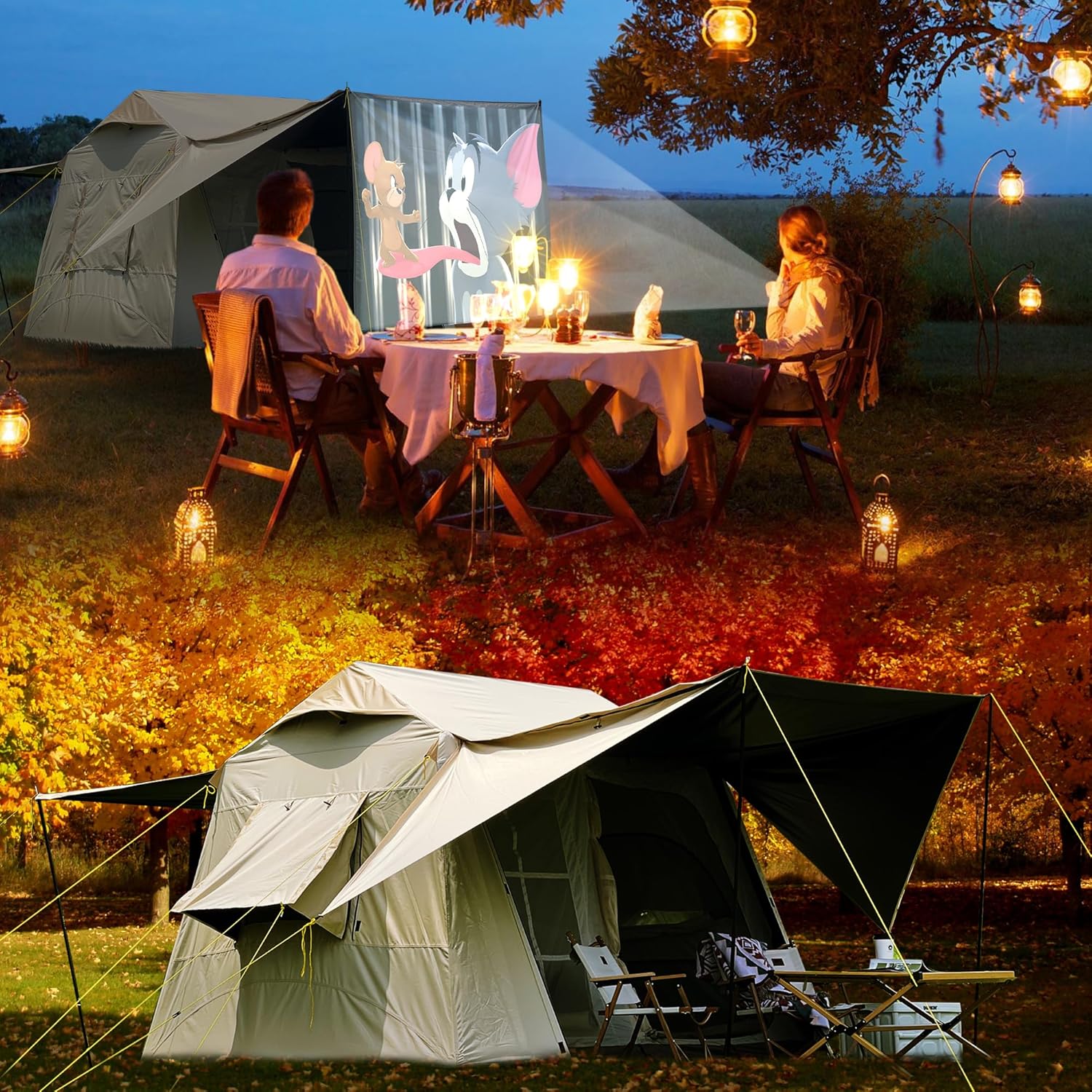 ONTYZZ, grandi tende impermeabili per famiglie, campeggio, escursionismo, picnic all'aperto