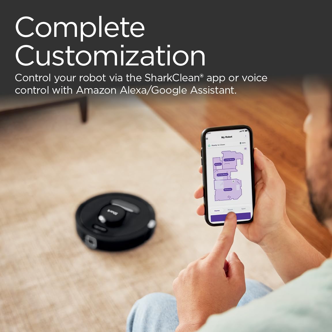 Shark Detect Pro Self-Empty Robot Vacuum with NeverStuck Technology, Auto Deep-Clean Carpets  Hardfloors, 30 Day Capacity HEPA Bagless Base, for Pet Hair, WiFi Black (AV2820S) · v7