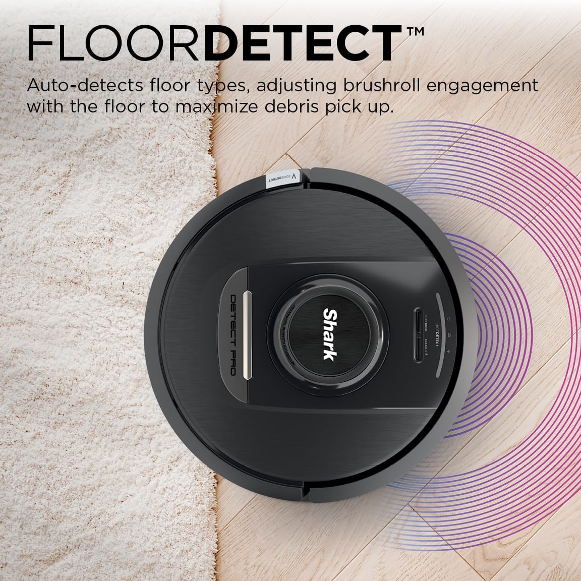 Shark Detect Pro Self-Empty Robot Vacuum with NeverStuck Technology, Auto Deep-Clean Carpets  Hardfloors, 30 Day Capacity HEPA Bagless Base, for Pet Hair, WiFi Black (AV2820S) · v7