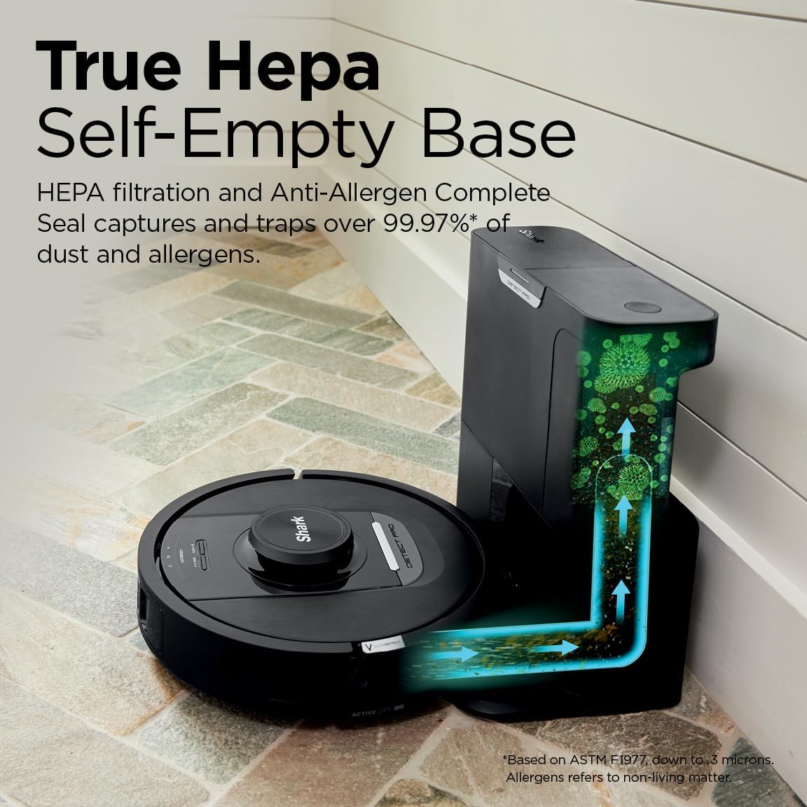 Shark Detect Pro Self-Empty Robot Vacuum with NeverStuck Technology, Auto Deep-Clean Carpets  Hardfloors, 30 Day Capacity HEPA Bagless Base, for Pet Hair, WiFi Black (AV2820S) · v7