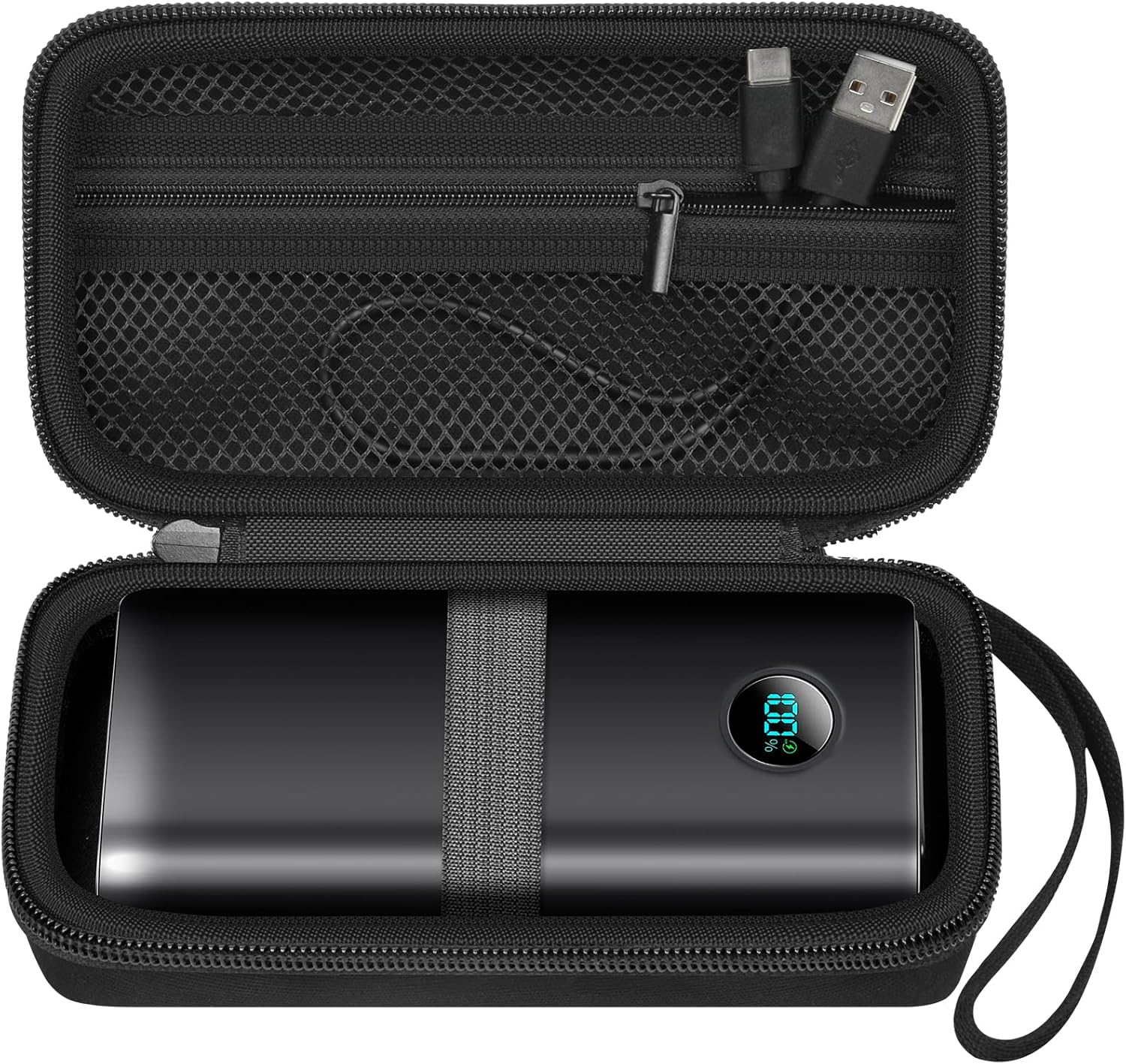 Travel Case Compatible with LOVELEDI for POIYTL for IAPOS for SABANI for OHOVIV for RGVOTA for Pxwaxpy for FOCHEW Portable Charger Power Bank, Storage Holder for Fast Charging Battery Pack (Black)