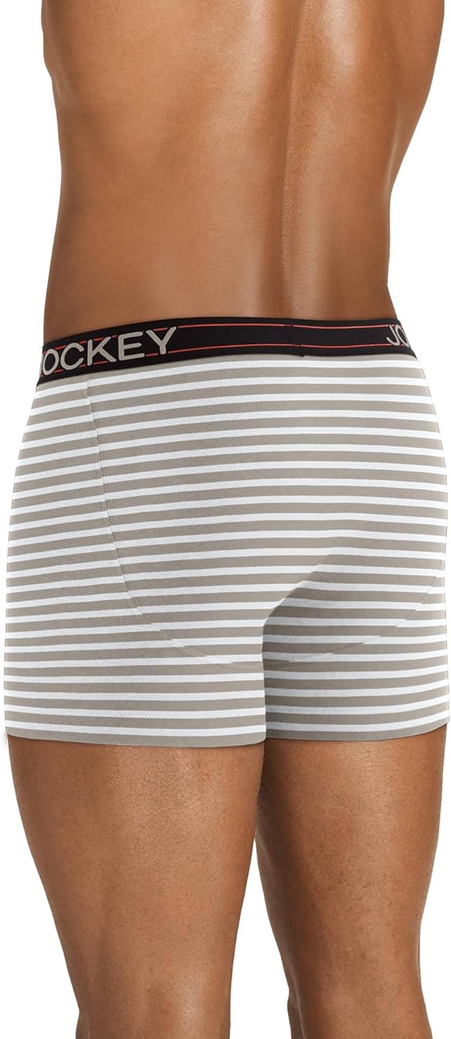 Jockey Mens Underwear Lightweight Cotton Blend 5 Boxer Brief - 4 Pack