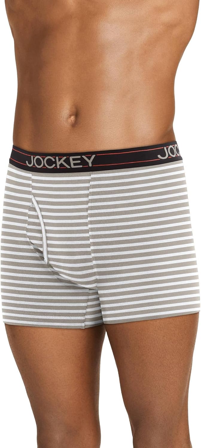 Jockey Mens Underwear Lightweight Cotton Blend 5 Boxer Brief - 4 Pack