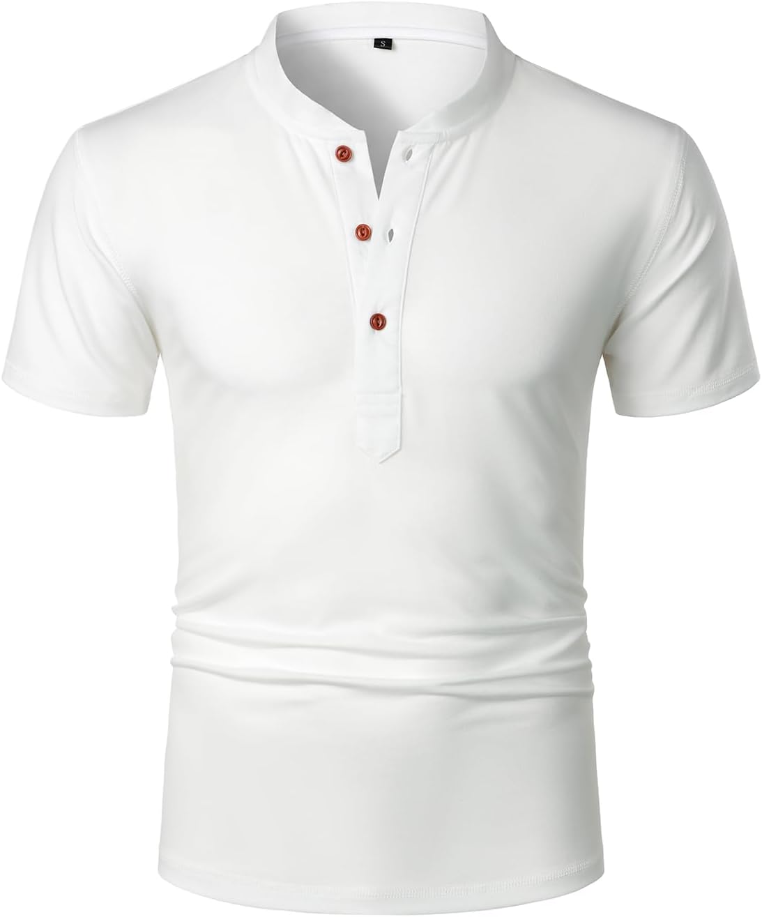 FANARCHER Henley casual T-shirt met korte mouwen voor heren, met knoopsluiting en katoenen shirt