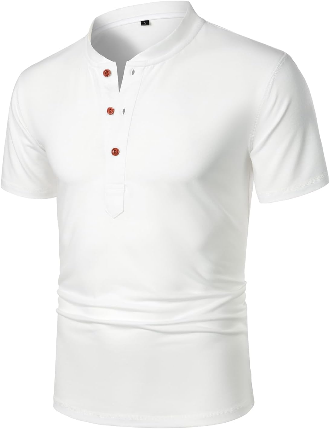 FANARCHER Henley casual T-shirt met korte mouwen voor heren, met knoopsluiting en katoenen shirt