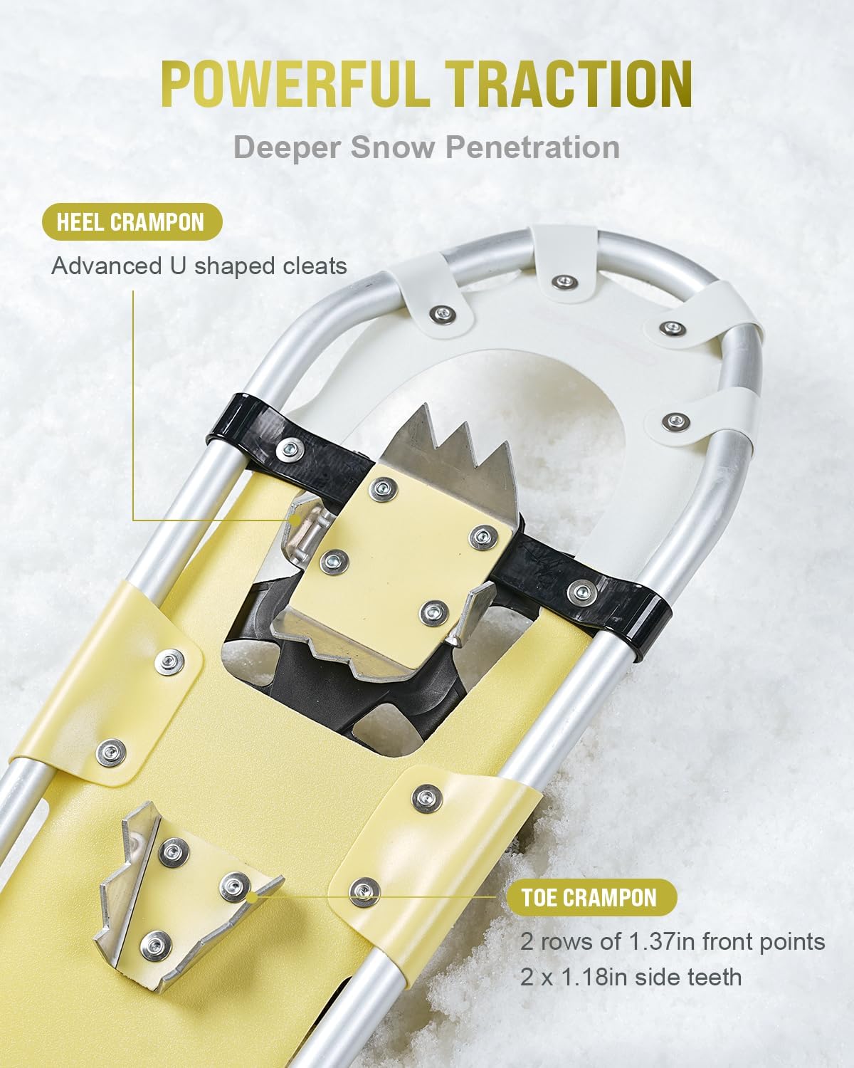 Gpeng Snowshoes for Men Women Youth Kids, Light Weight Aluminum Snow Shoes with Trekking Poles, Crampon Protector and Carrying Tote Bag (Navy Blue, 21 inch) · v2