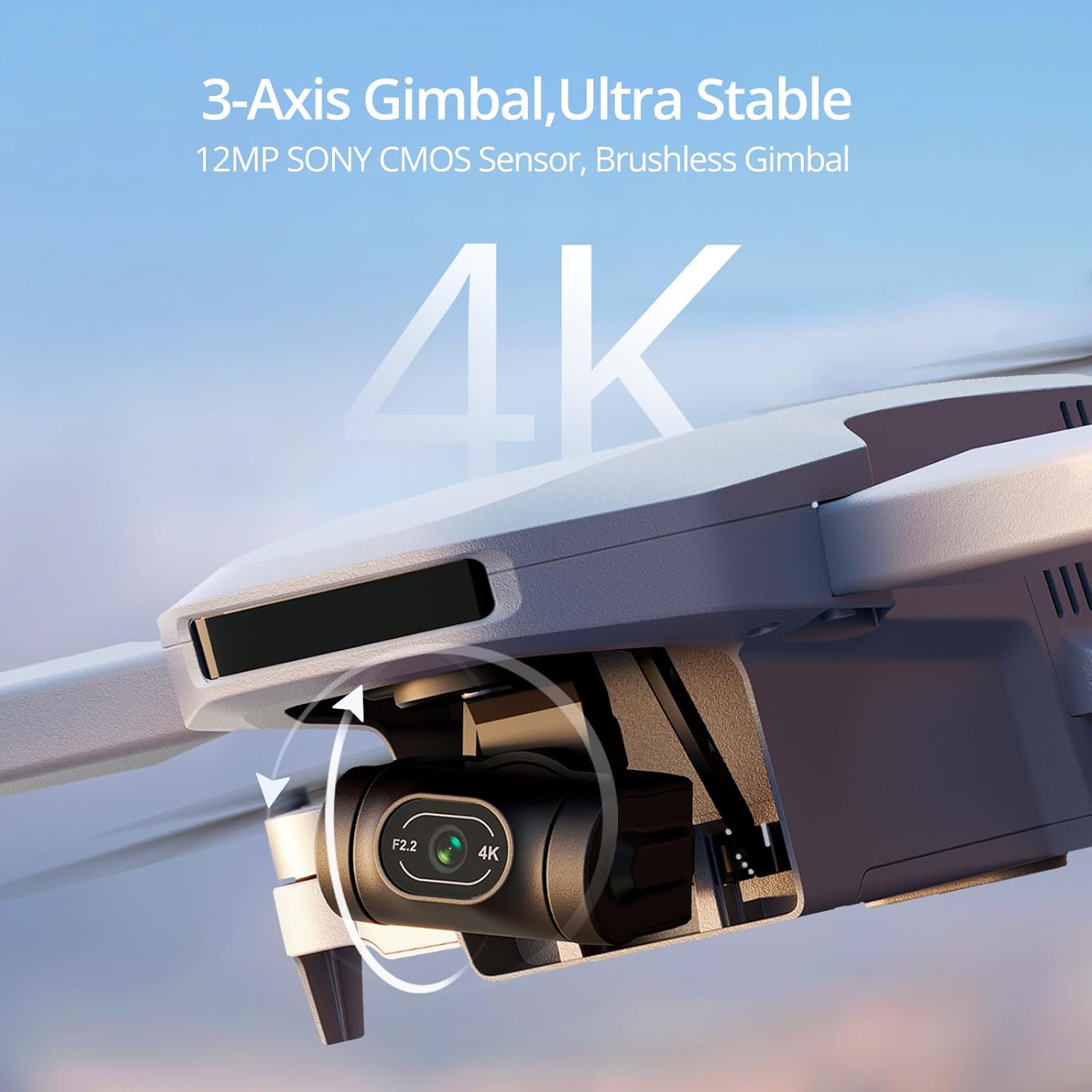Máy bay không người lái Potensic ATOM 3 trục Gimbal 4K GPS, Dưới 249g, Bay 96 phút, Truyền tối đa 6KM, Theo dõi trực quan, Quay nhanh 4K/30FPS, Nhẹ cho người lớn và người mới bắt đầu, Combo Fly More