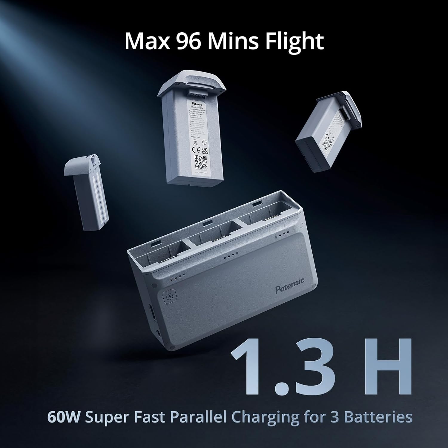 Máy bay không người lái Potensic ATOM 3 trục Gimbal 4K GPS, Dưới 249g, Bay 96 phút, Truyền tối đa 6KM, Theo dõi trực quan, Quay nhanh 4K/30FPS, Nhẹ cho người lớn và người mới bắt đầu, Combo Fly More