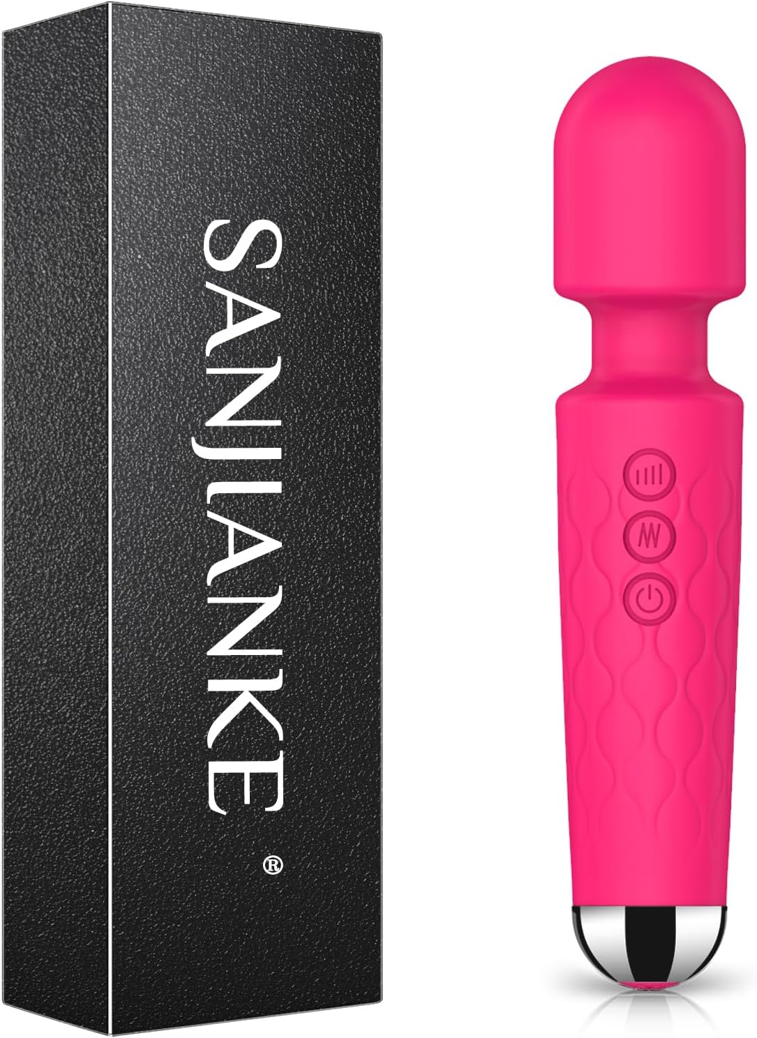 Vibrator Wand,Adult Sex Toy Wand, G Spot Dildo, Clit Vibrator, Sex Vibrators,Clitoris Stimulation,with 8 Speeds 20 Patterns, Quiet,Fully Waterproof,Vibrating Wand for her Pleasure (Rose Red) · v2