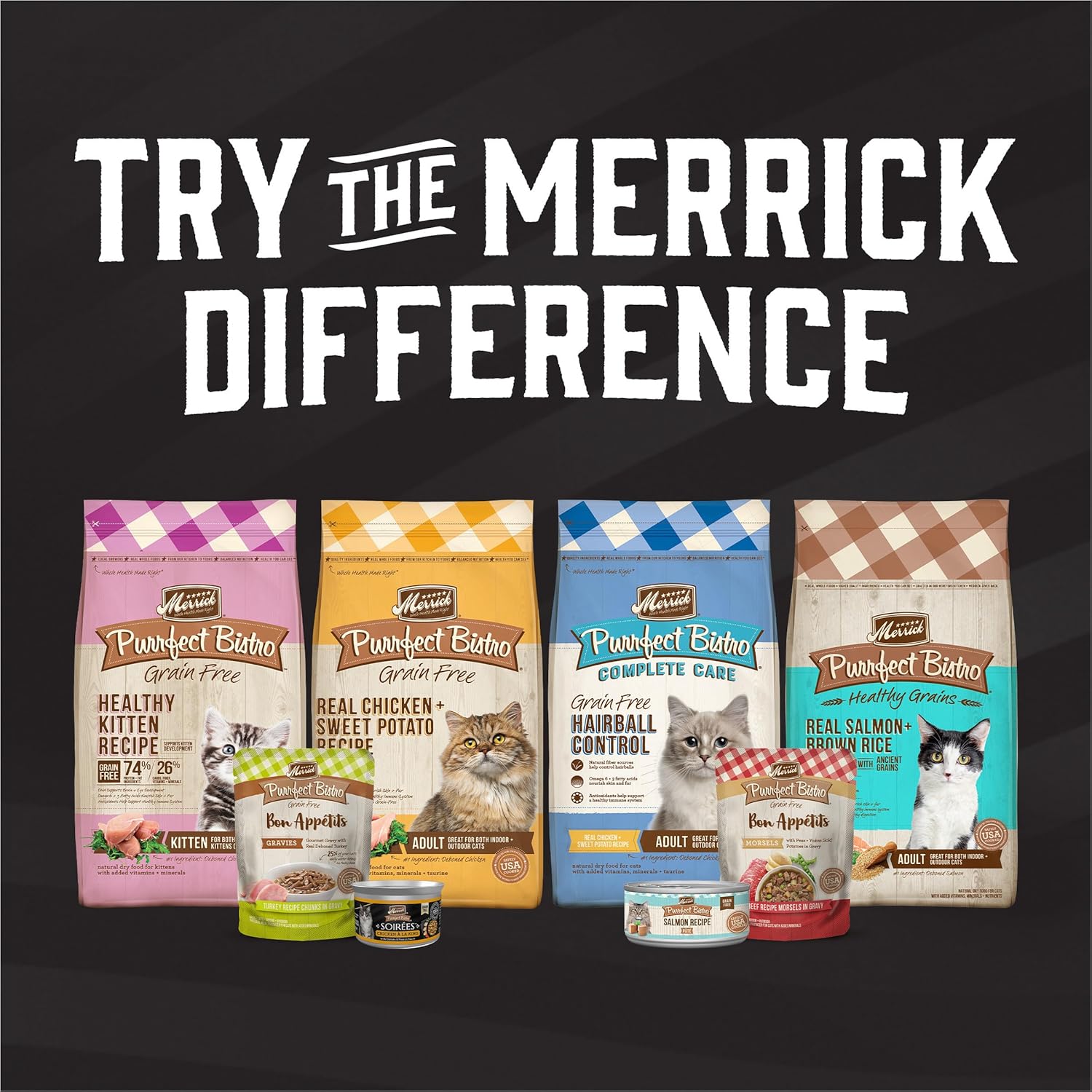 Merrick Purrfect Bistro Soirees Grain Free Natural Canned Cat Food with Gravy, Turkey Cassoulet Recipe - (Pack of 24) 2.75 oz. Cans · v6