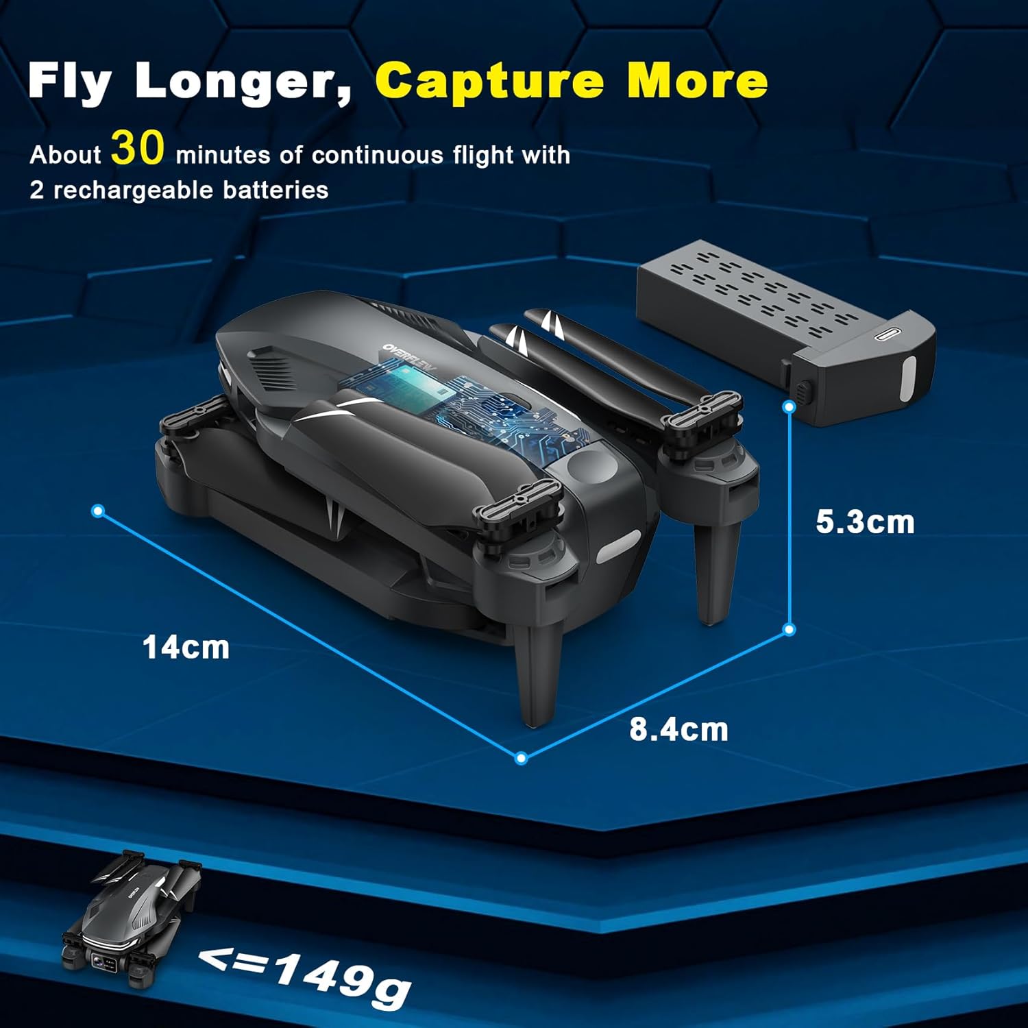 Drone with Camera for Adults, 1080P FPV Drones for Beginners with Upgrade Altitude Hold, Voice Control, Gestures Selfie, 90° Adjustable Lens, 3D Flips, 2 Batteries · v4