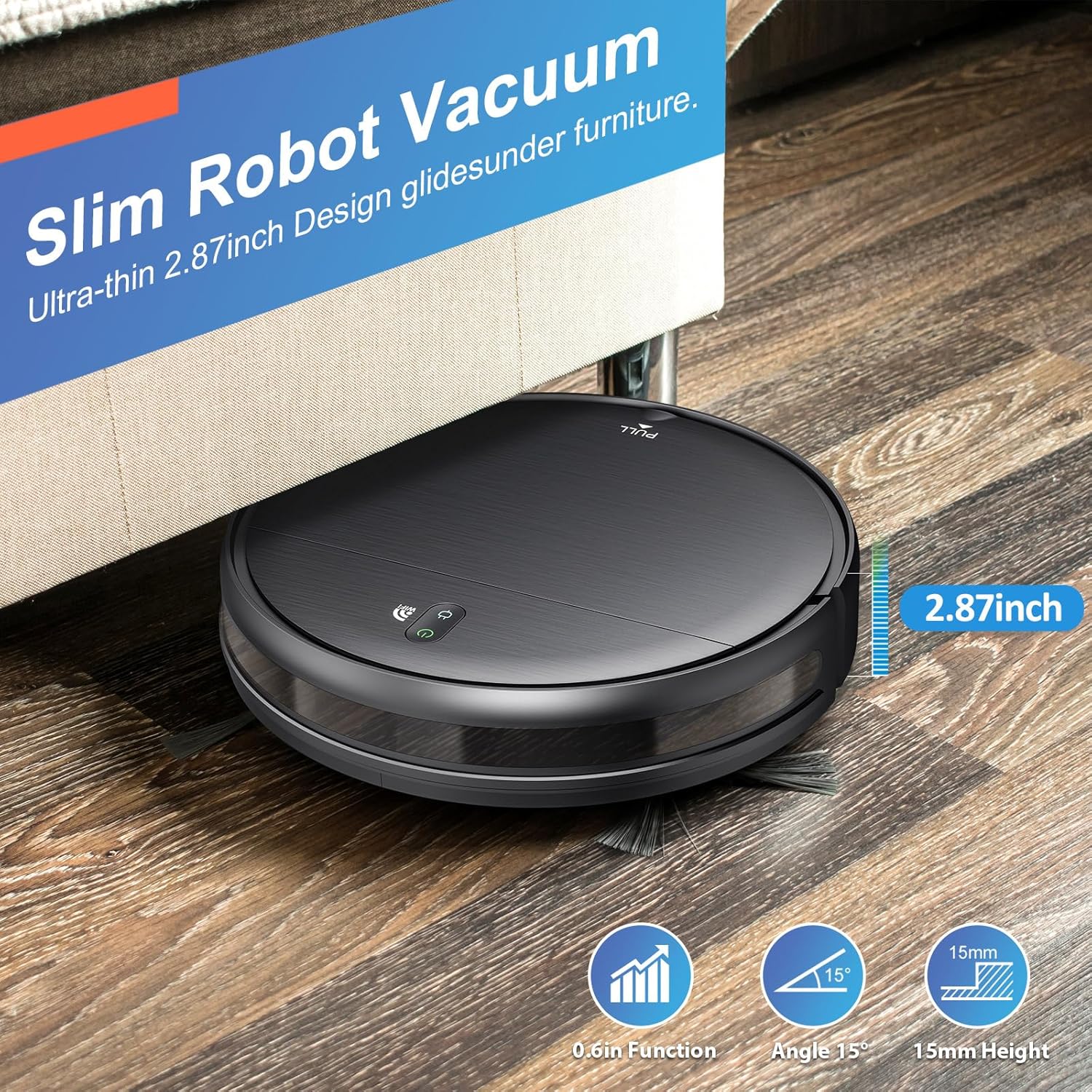 MAMNV robotstofzuiger en -dweilcombinatie, WiFi/app, robotstofzuiger met schema, 2-in-1 dweilrobotstofzuiger met watertank en vuilnisbak, zelfopladend, slank, ideaal voor harde vloeren, haren van huisdieren, tapijt