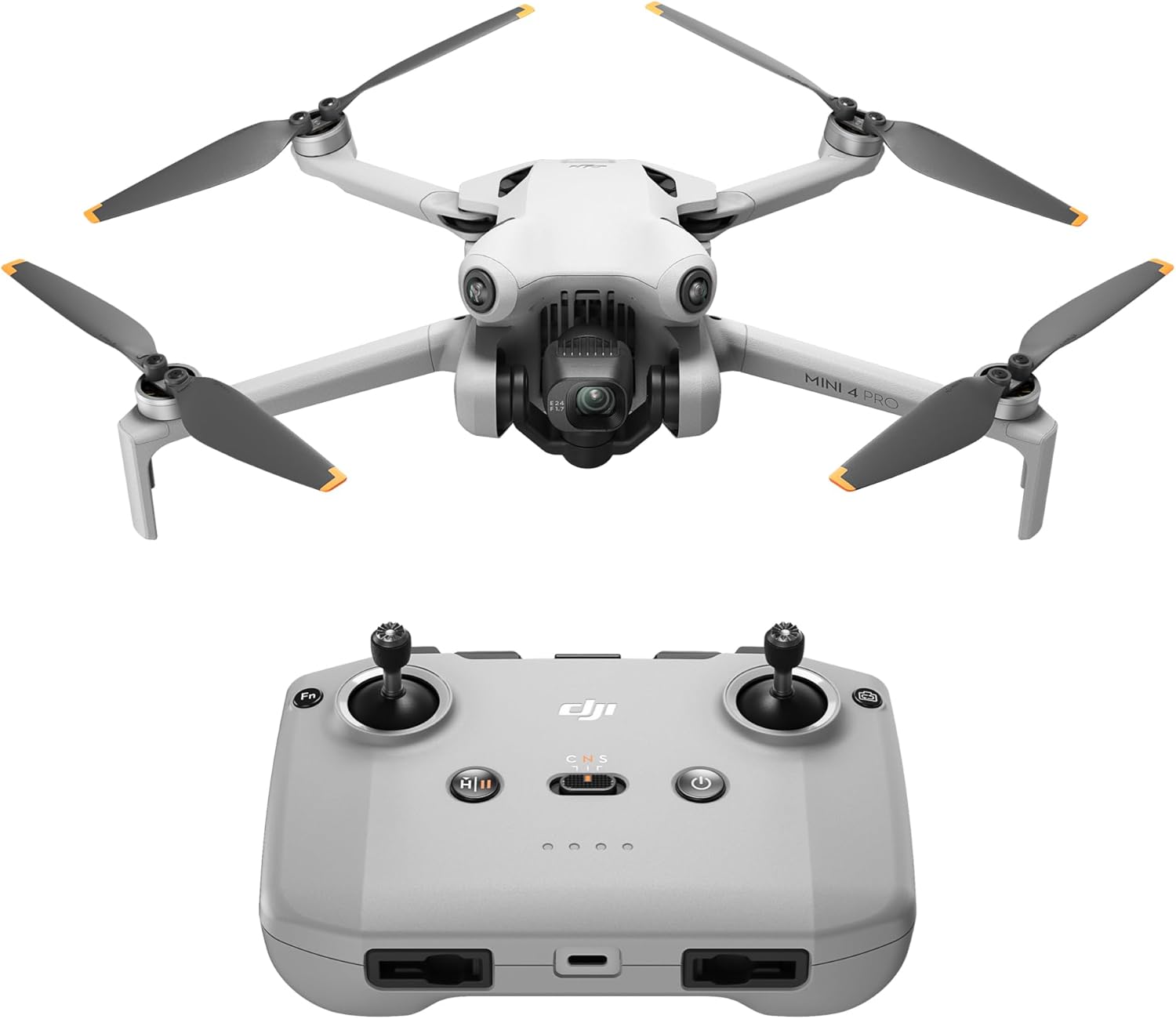 DJI Mini 4 Pro (DJI RC-N2), droni con fotocamera per adulti 4K, meno di 0,549 libbre/249 g, 34 minuti di volo, distanza massima di trasmissione video di 20 km, rilevamento della vista omnidirezionale, mini drone per principianti