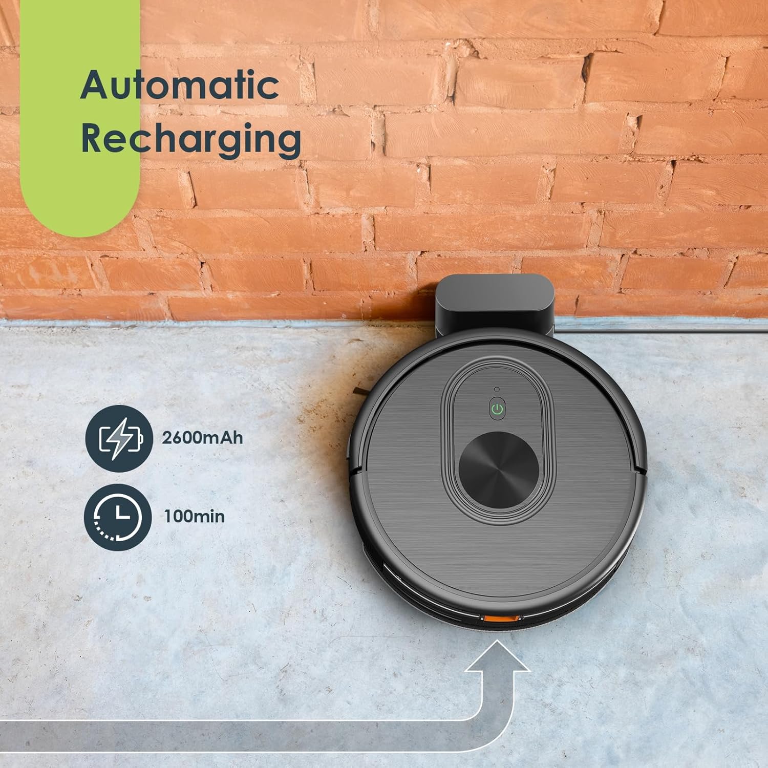 Robot Vacuum and Mop Combo, 3 in 1 Mopping Robotic Vacuum with Schedule, App/Bluetooth/Alexa, 1600Pa Max Suction, Self-Charging Robot Vacuum Cleaner, Slim, Ideal for Hard Floor, Pet Hair, Carpet · v4