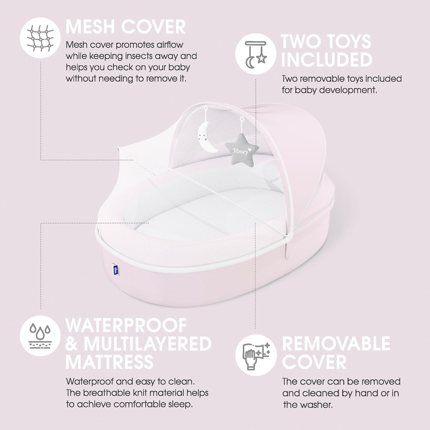 Premium Baby Lounger for Newborn, Infant and Toddler - Baby Nest Lounger - Pink · v4