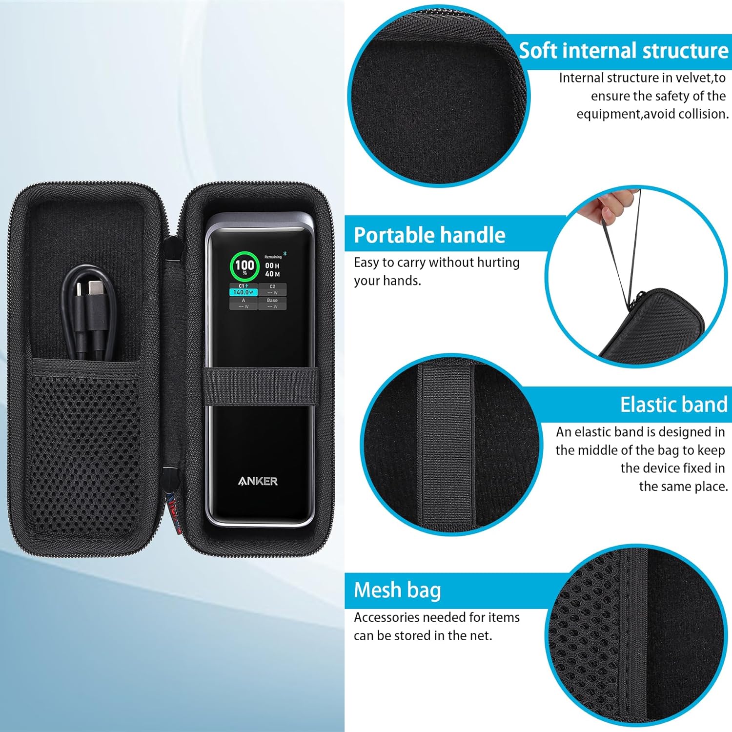 Anker Prime Power Bank 27650mAh 250W 여행용 케이스용 khanka