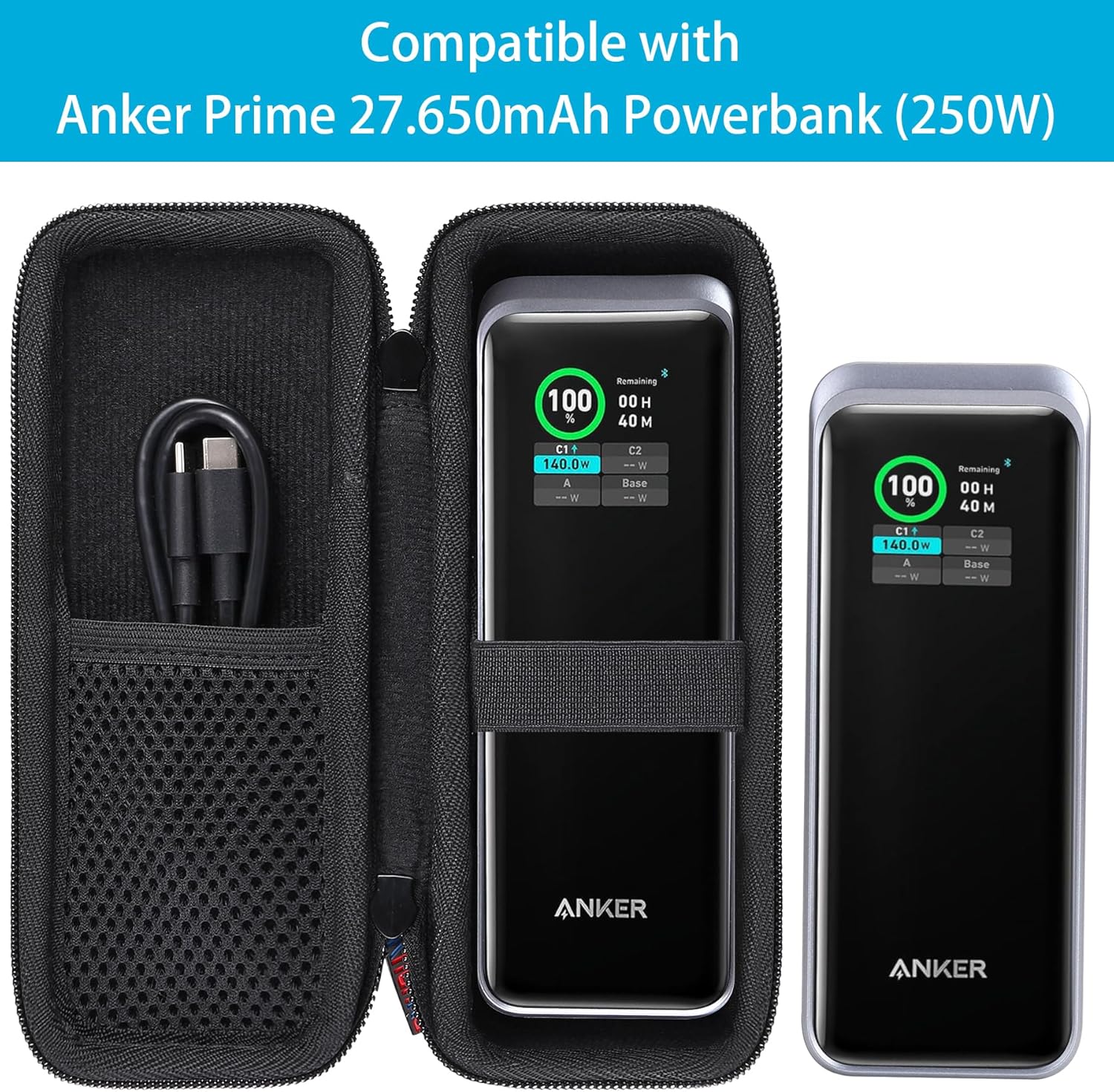 Anker Prime Power Bank 27650mAh 250W 여행용 케이스용 khanka