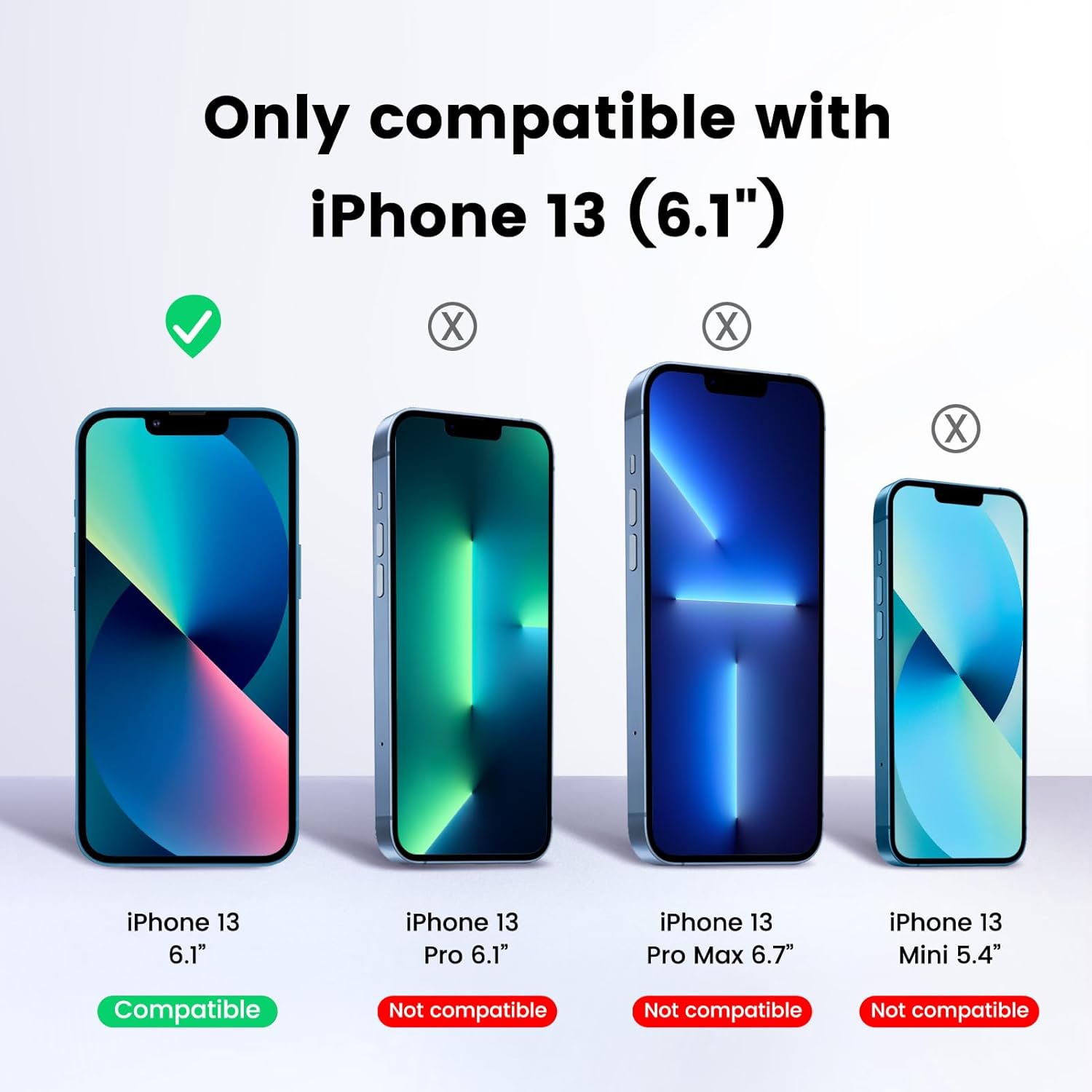 EZ-GLAZ-4 Pack Screen Protector for iPhone 13[6.1 inches] With 2 Pack Camera Lens Protector, [Drop Protection] 9H Hardness Scratch Resistant Tempered Glass Film, Easy to install - HD Clear