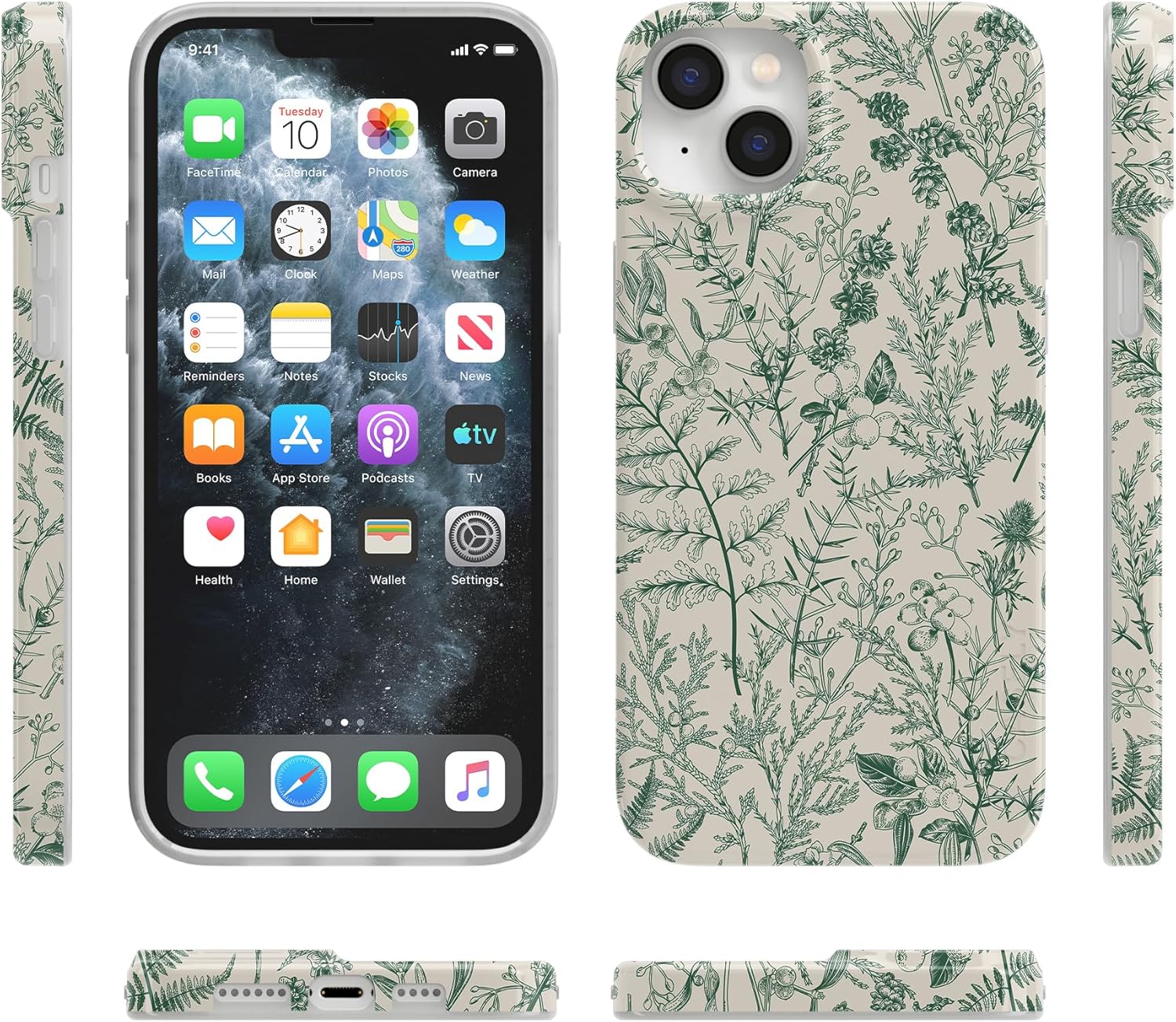Casely iPhone 14 Case | Sage Garden | Green Floral | Compatible with MagSafe · v2