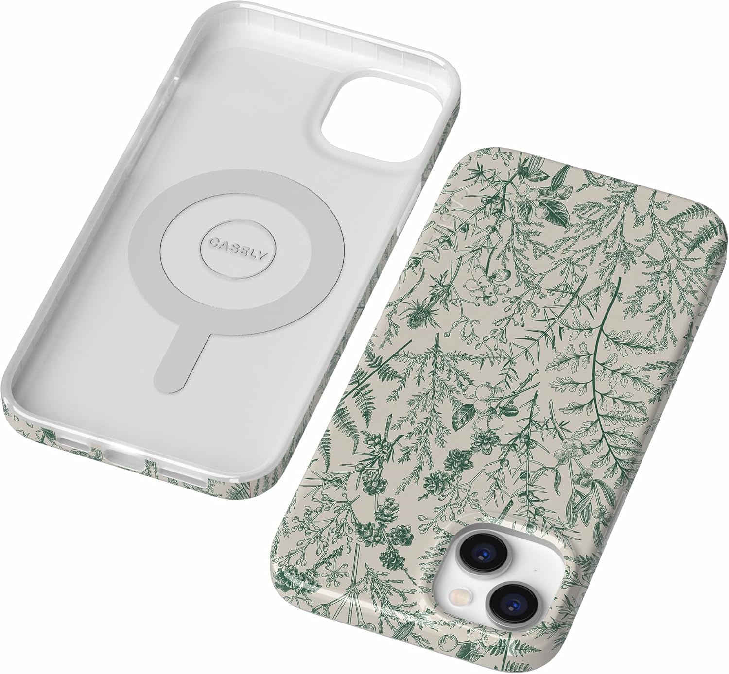 Casely iPhone 14 Case | Sage Garden | Green Floral | Compatible with MagSafe · v2
