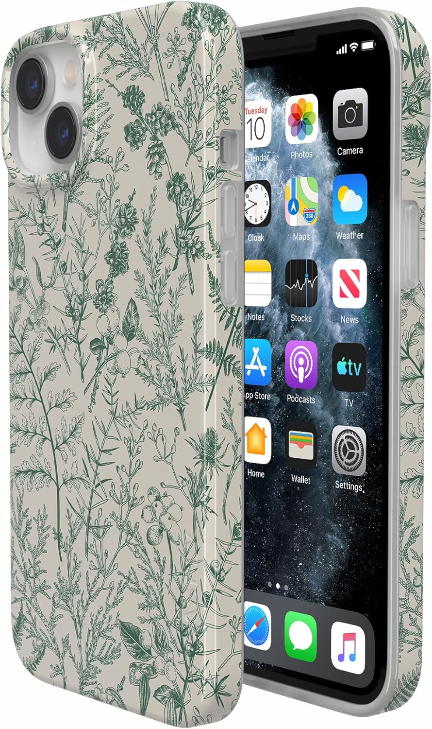 Casely iPhone 14 Case | Sage Garden | Green Floral | Compatible with MagSafe · v2