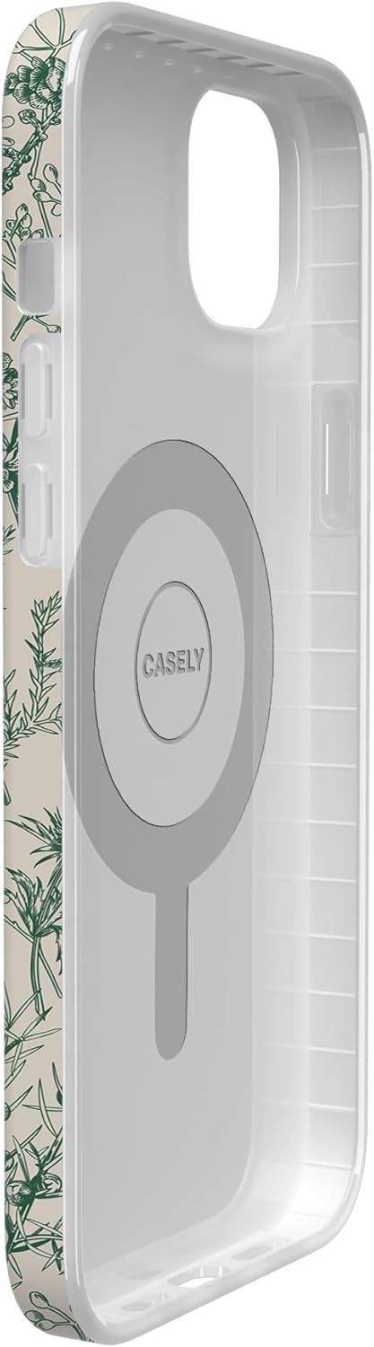 Casely iPhone 14 Case | Sage Garden | Green Floral | Compatible with MagSafe · v2
