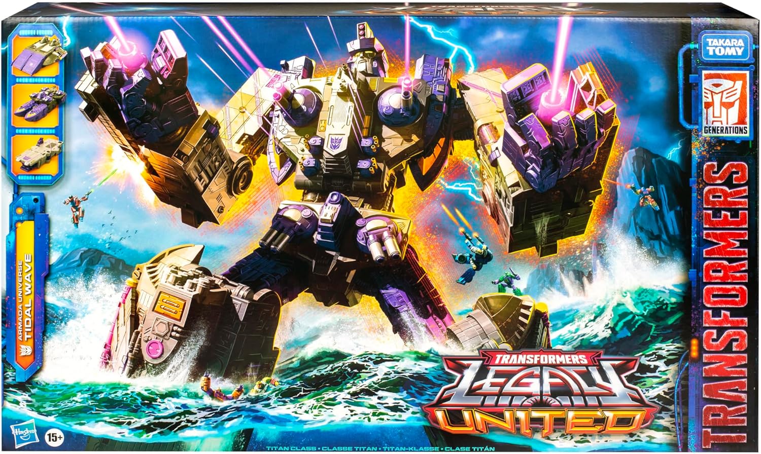 Transformers Legacy United Titan Class Armada Universe Tidal Wave, action figure convertibile da 19 pollici, 15 anni