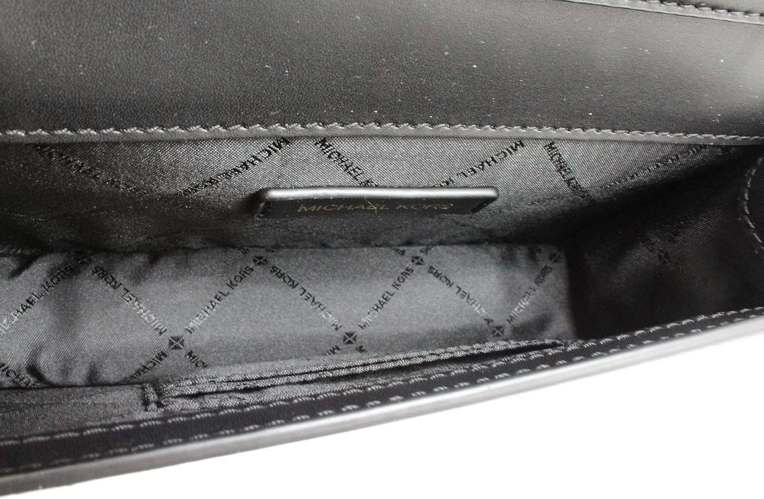 MICHAEL KORS CECE MEDIUM FLAP VEGAN LEATHER SHOULDER CROSSBODY BAG CLUTCH BLACK · v2